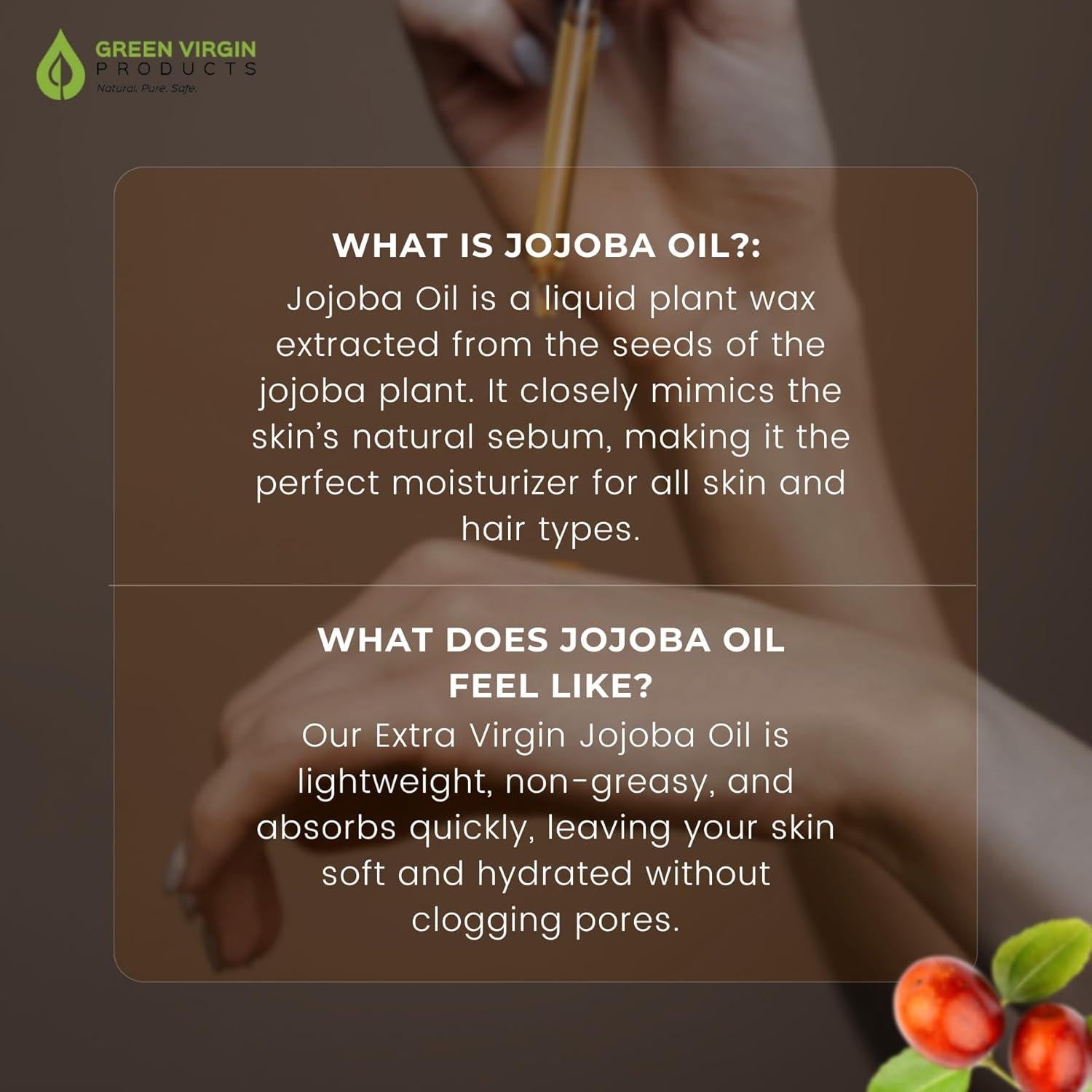 Aceite de Jojoba Orgánico Puro 118 ml - Productos Verdes Vírgenes