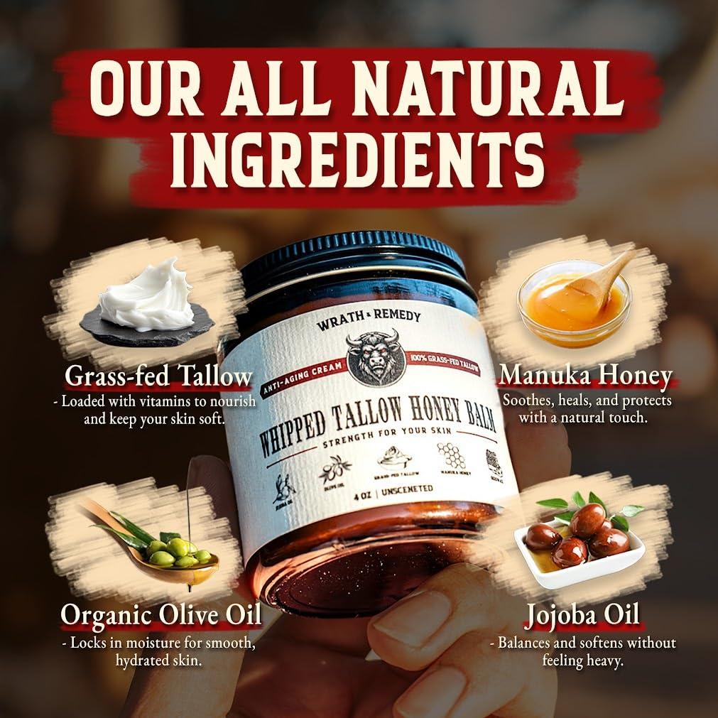 Grasa de Res Orgánica Wrath & Remedy - 3 x 113.4 g - Hidratante