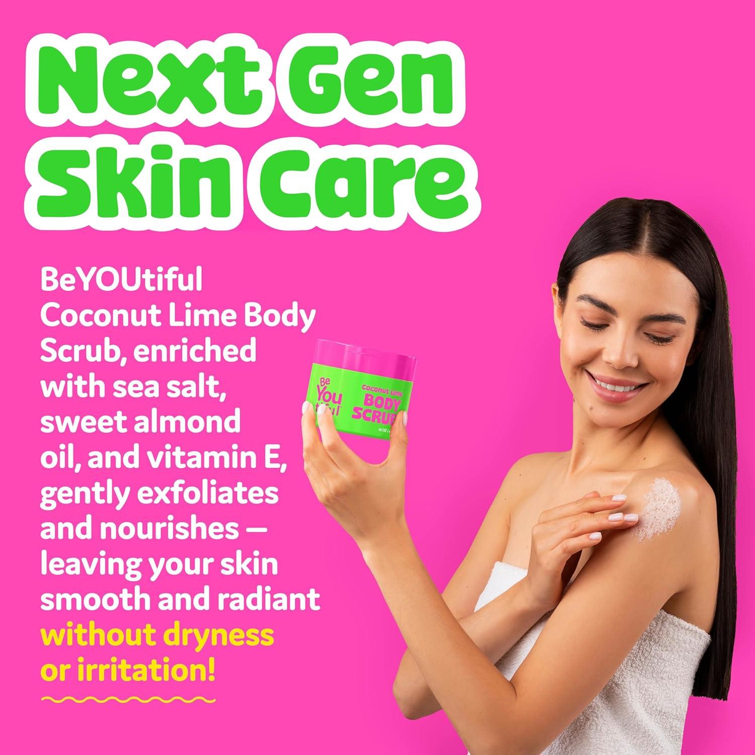 Exfoliante Corporal BeYOUtiful Coco Lima 453 g - Suave y Vegano