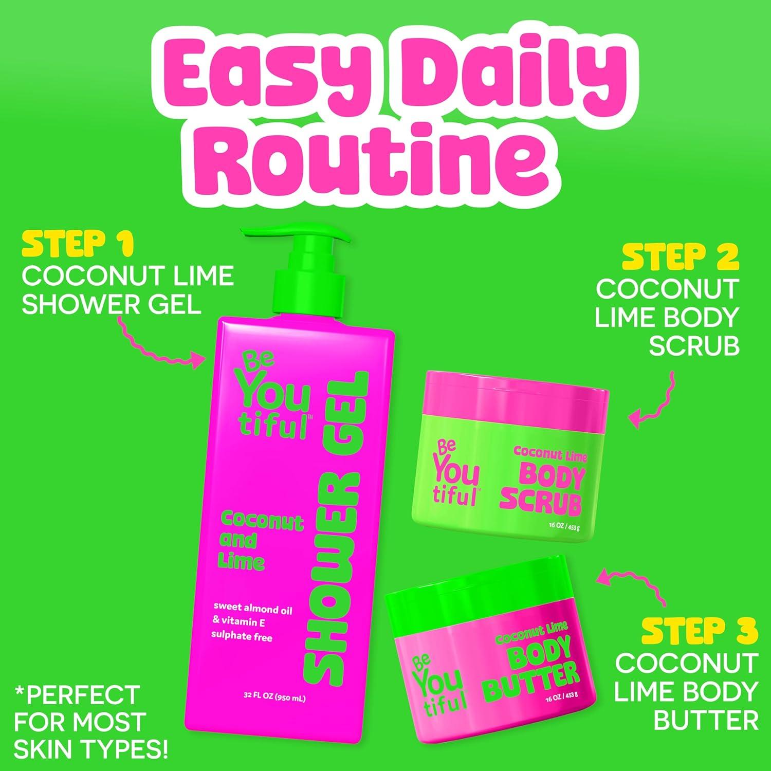 Exfoliante Corporal BeYOUtiful Coco Lima 453 g - Suave y Vegano