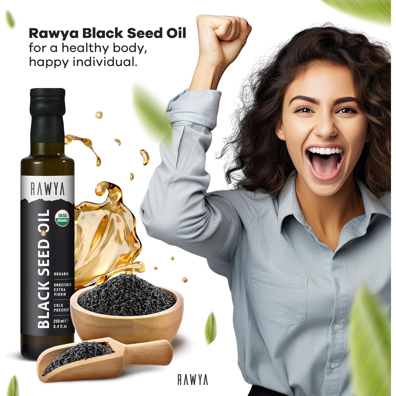 Aceite de Semilla Negra Rawya 248 ml Orgánico Prensado en Frío