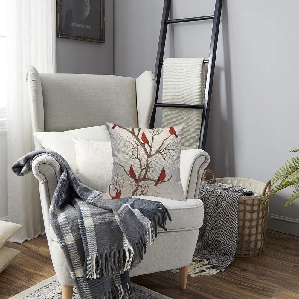 Cojín Decorativo TKS MITLAN 45x45cm Pájaro Rojo Art Deco