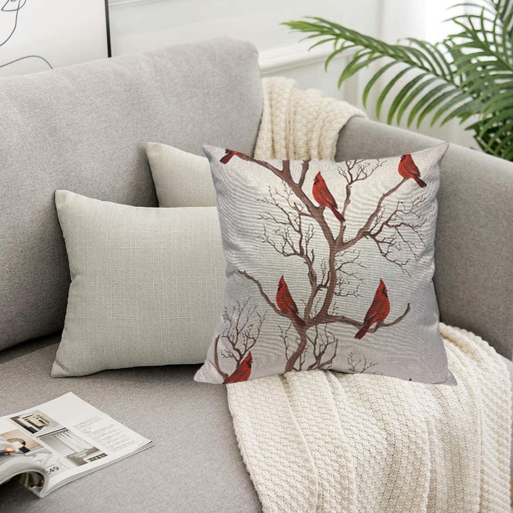 Cojín Decorativo TKS MITLAN 45x45cm Pájaro Rojo Art Deco