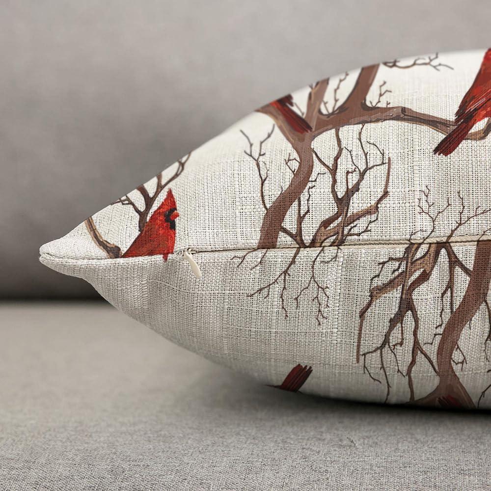 Cojín Decorativo TKS MITLAN 45x45cm Pájaro Rojo Art Deco