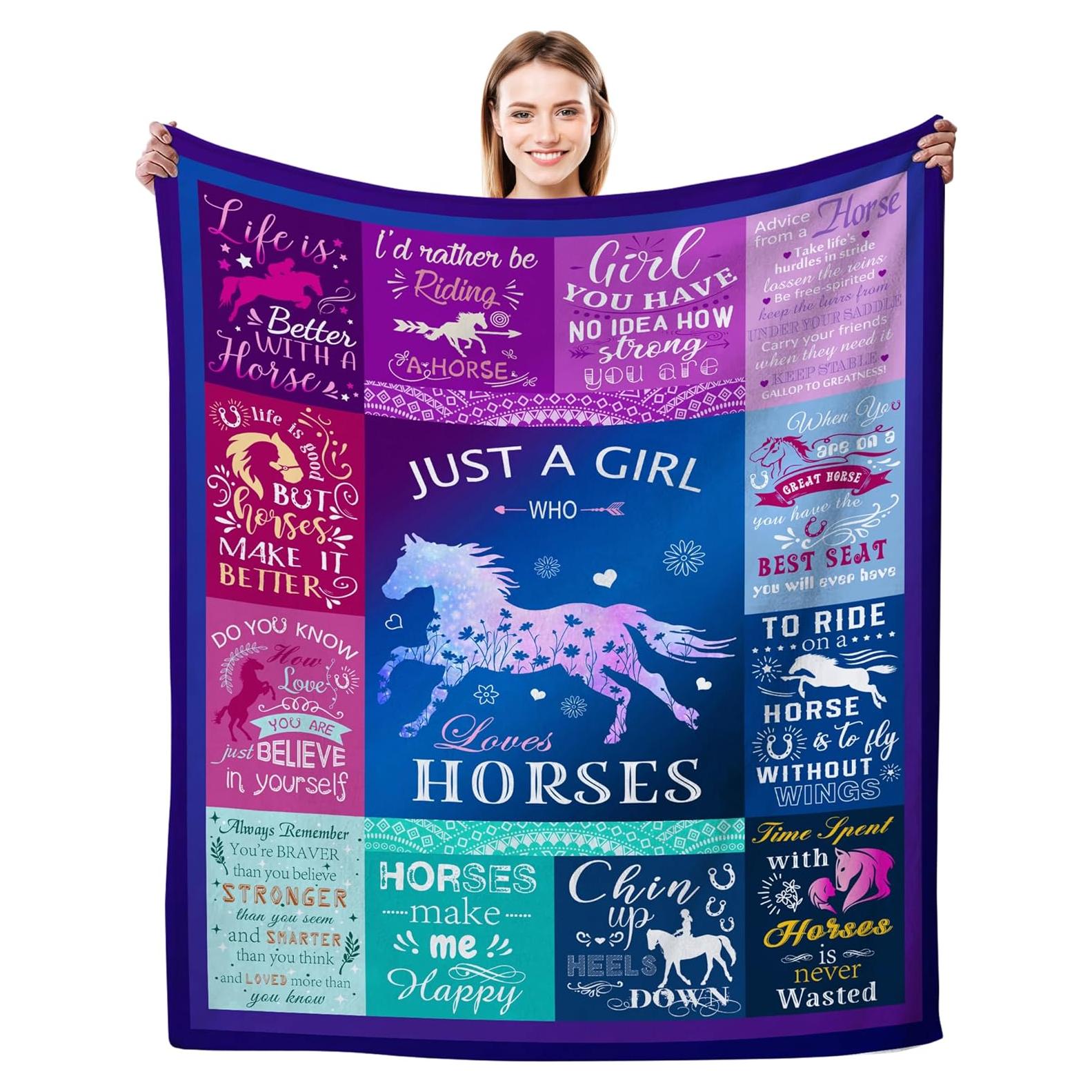 Manta de Franela DNJHUY para Amantes de Caballos 127x102cm