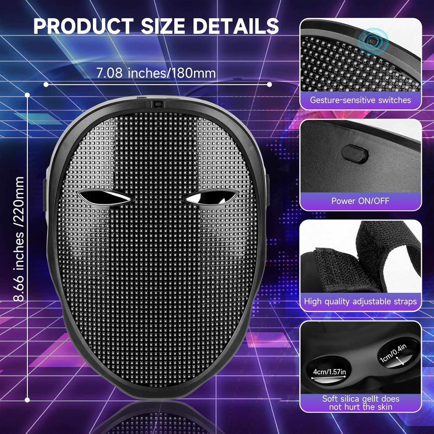 Máscara LED Funle Transformadora con App y Detección de Gestos