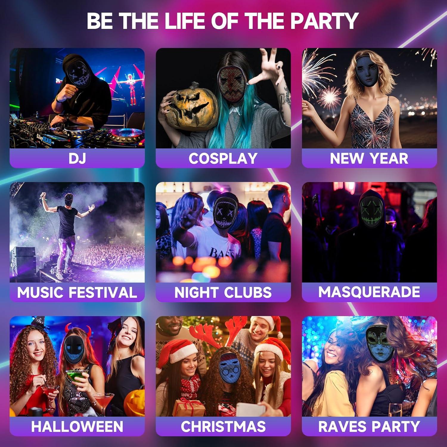 Máscara LED Funle Transformadora con App y Detección de Gestos