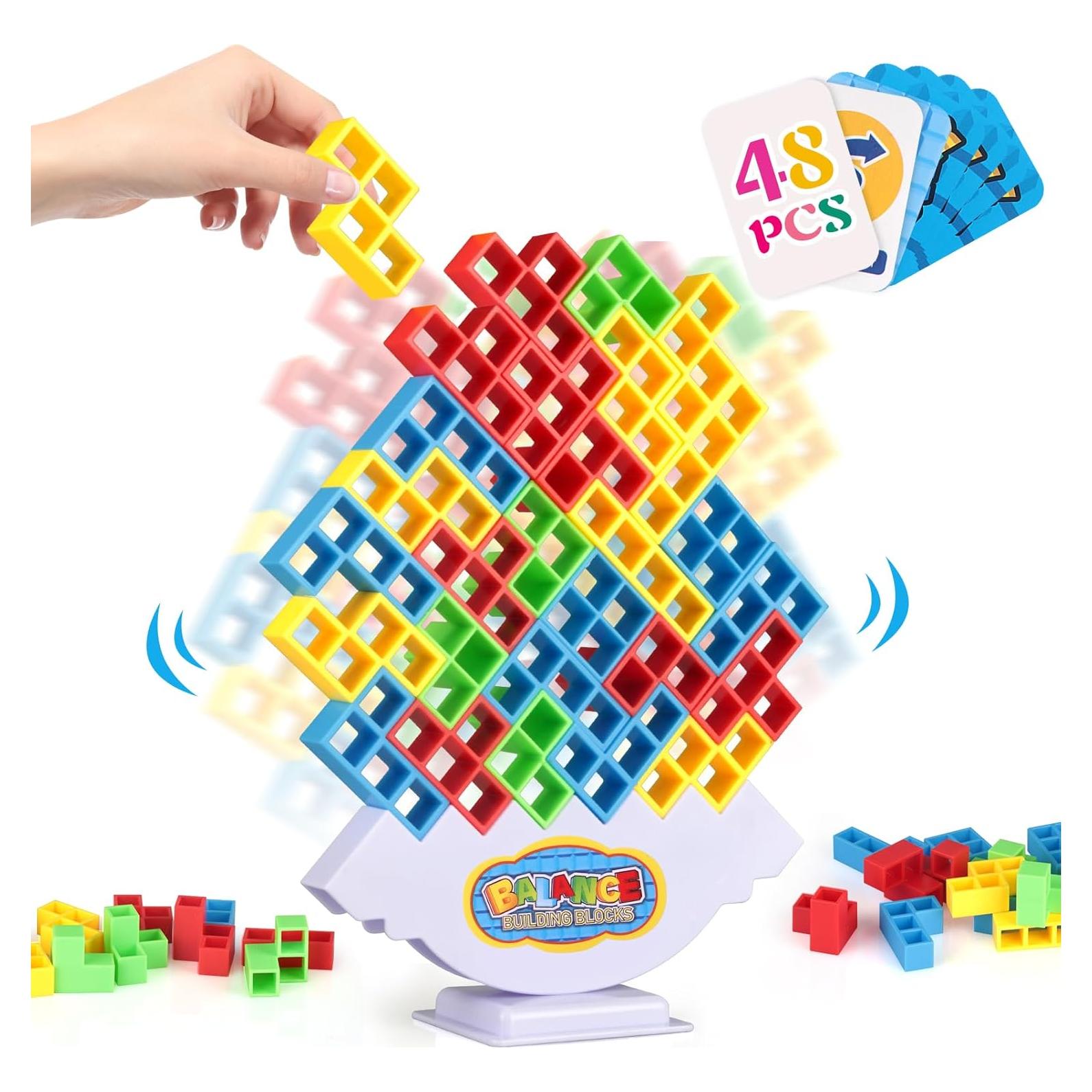 Juego de Torre Tetra 48 Pcs LIMYIOM - Juguete de Equilibrio