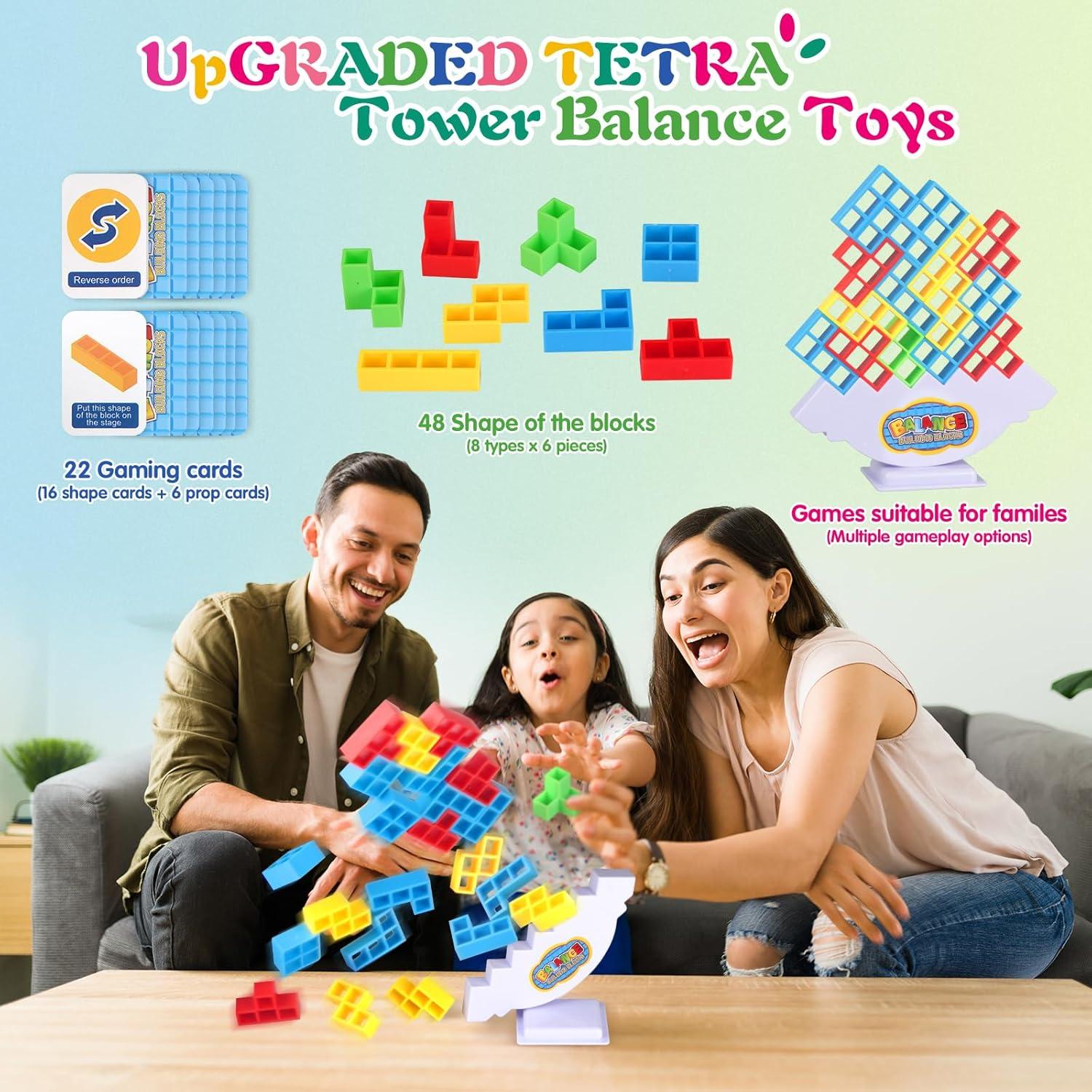 Juego de Torre Tetra 48 Pcs LIMYIOM - Juguete de Equilibrio