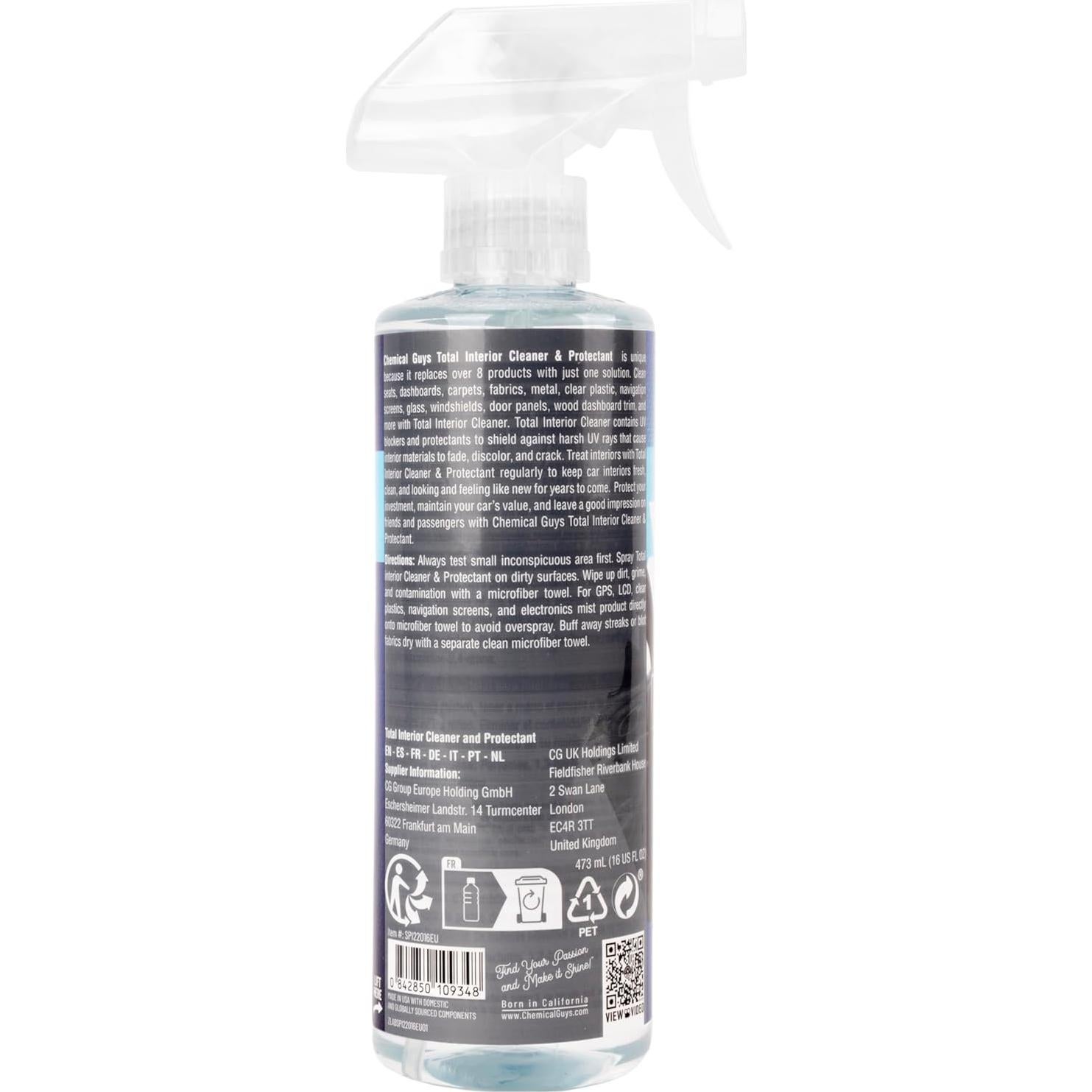 Limpiador Total para Interiores Chemical Guys 500ml Sin Residuos