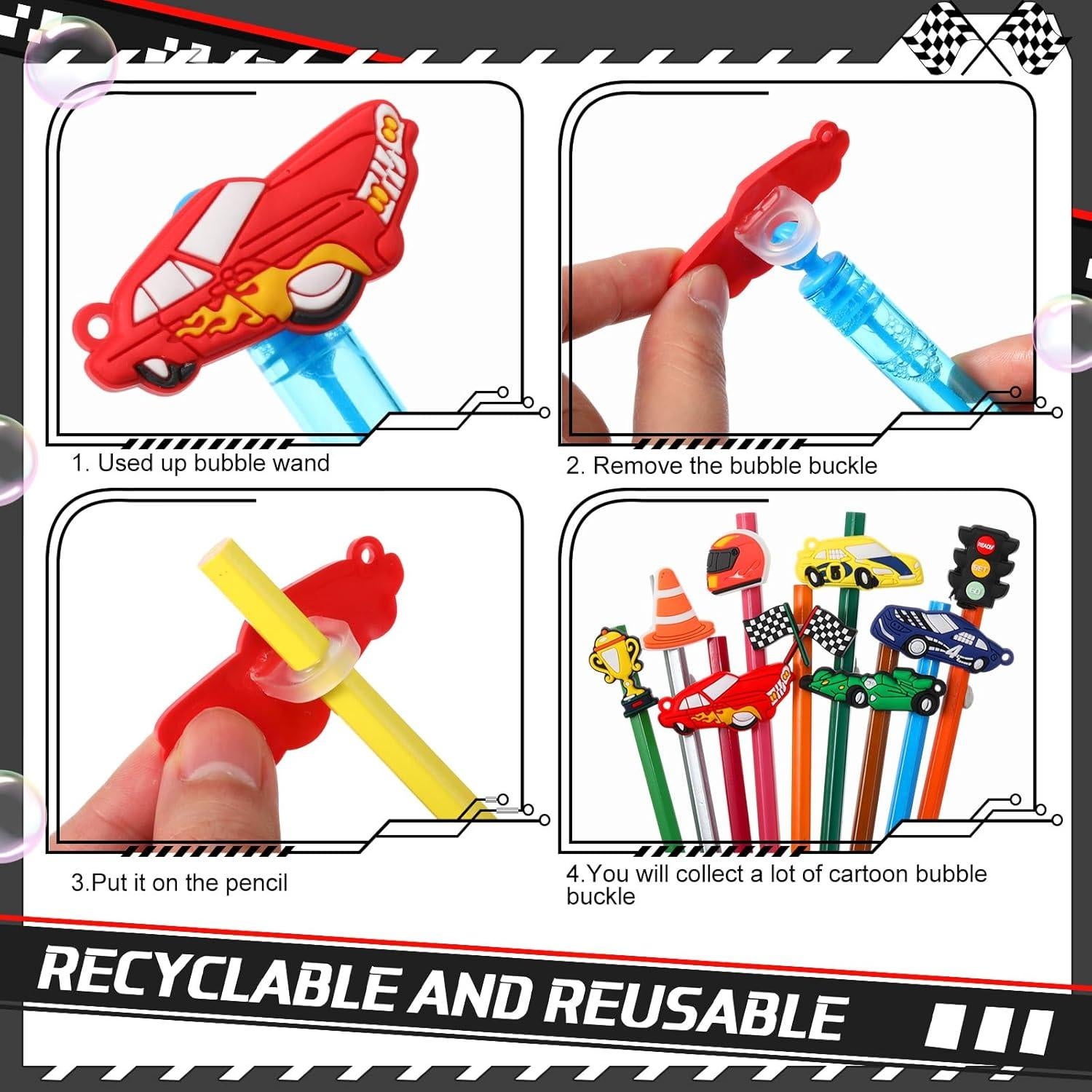 27 Mini Burbujas de Coches de Carreras Rotatingpals 11.5 cm