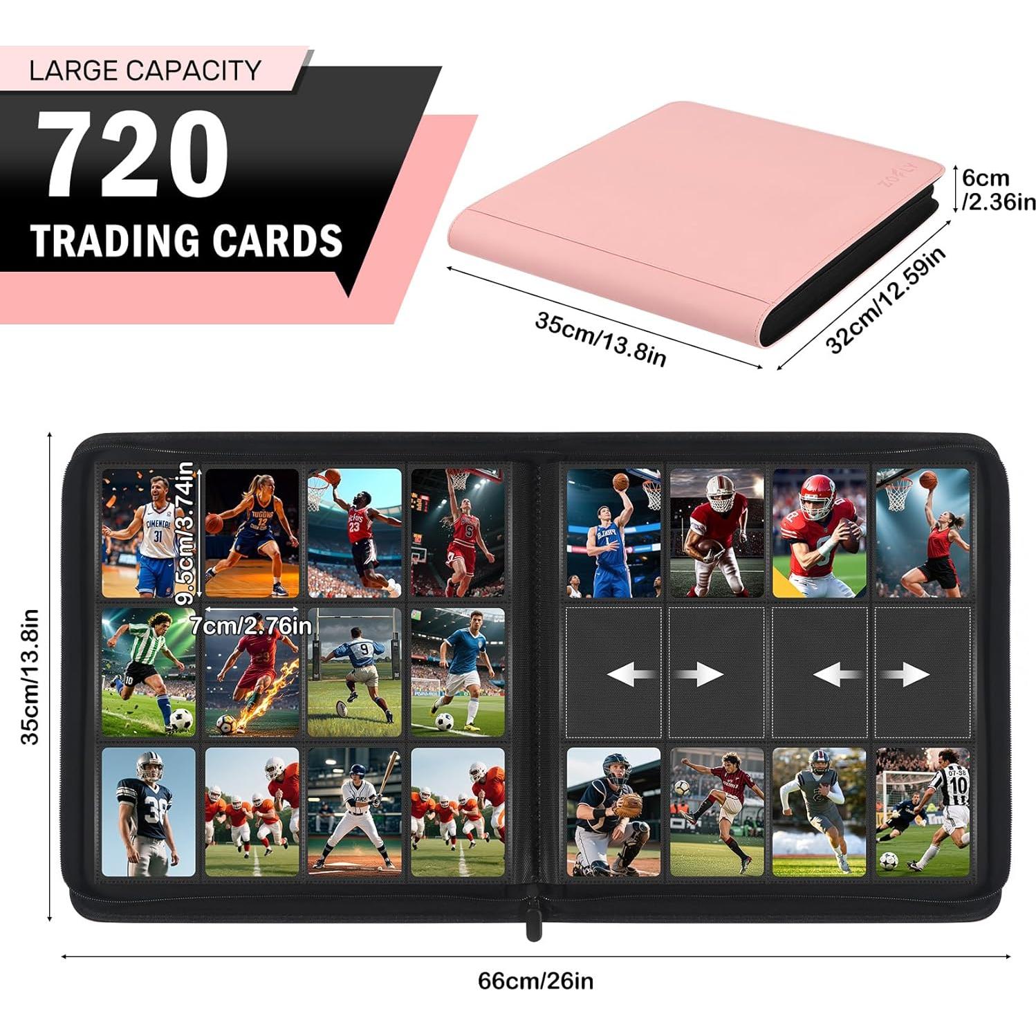 Carpeta de Tarjetas Zofly TC-30P Rosa 12 Bolsillos 720 Tarjetas