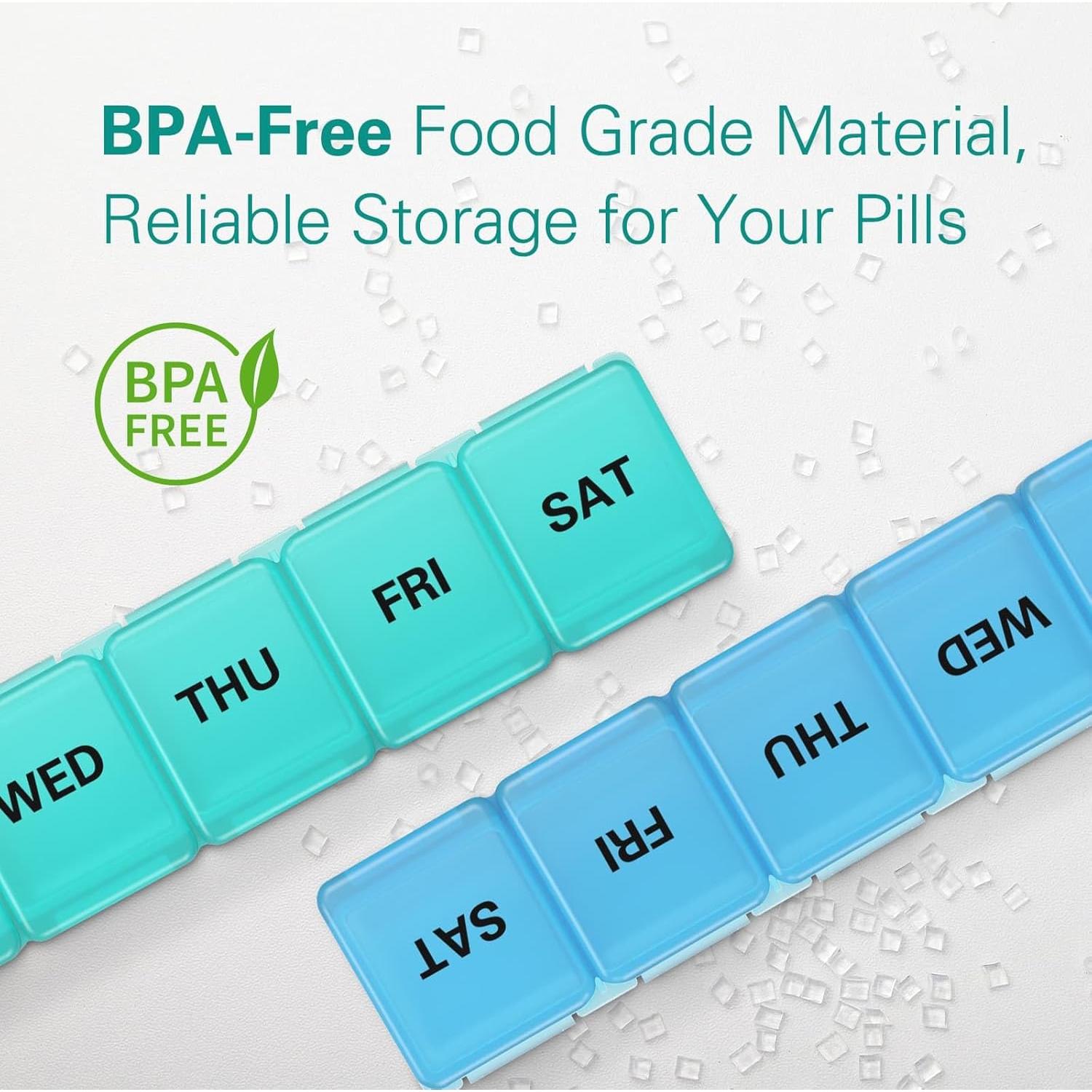 Organizador de Pastillas Semanal BUG HULL Grande 7 Compartimentos