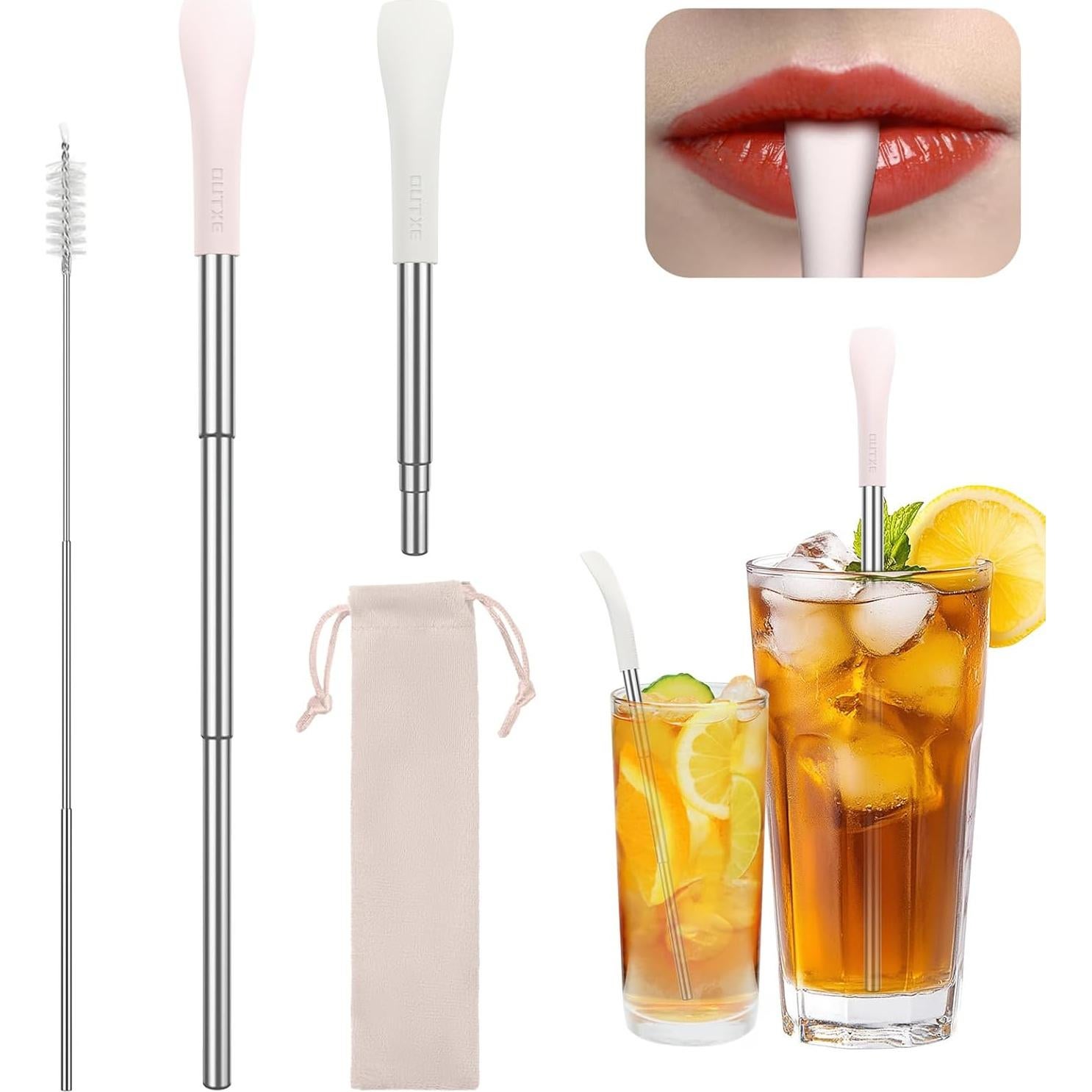 Popotes Antienvejecimiento Plegables OUTXE 2 Pcs Acero Inoxidable