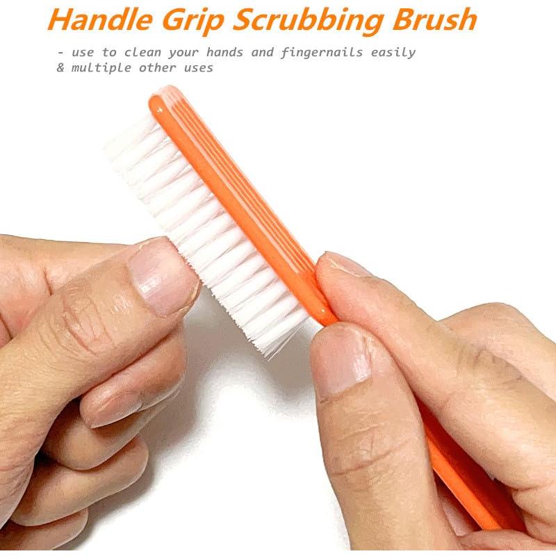 6 Cepillos de Uñas SQULIGT Naranja con Mango Antideslizante