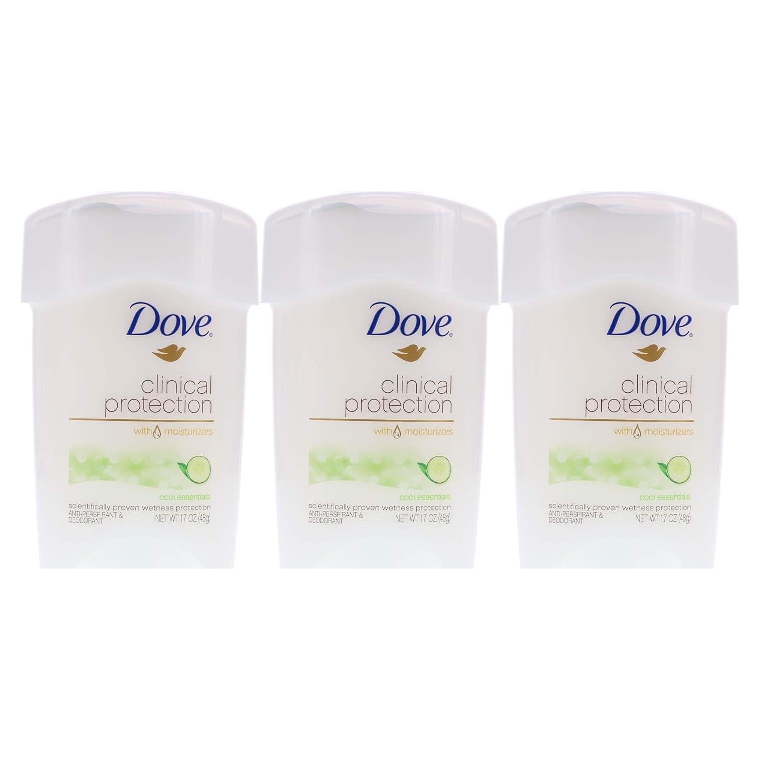 Desodorante Antitranspirante Dove Protección Clínica 3x1.7oz