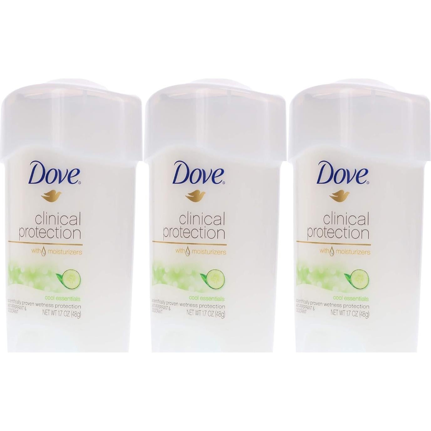 Desodorante Antitranspirante Dove Protección Clínica 3x1.7oz