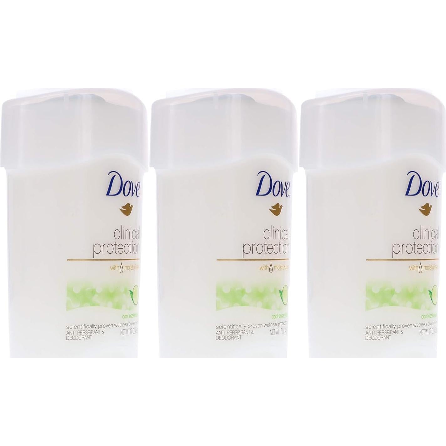 Desodorante Antitranspirante Dove Protección Clínica 3x1.7oz