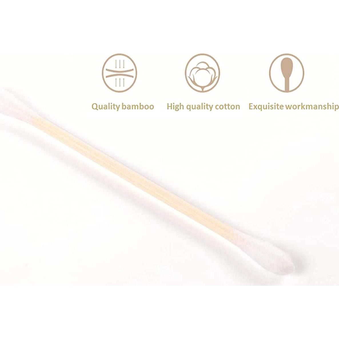Bastones de Algodón de Bambú Natural 1500pcs Orgánicos Biodegradables