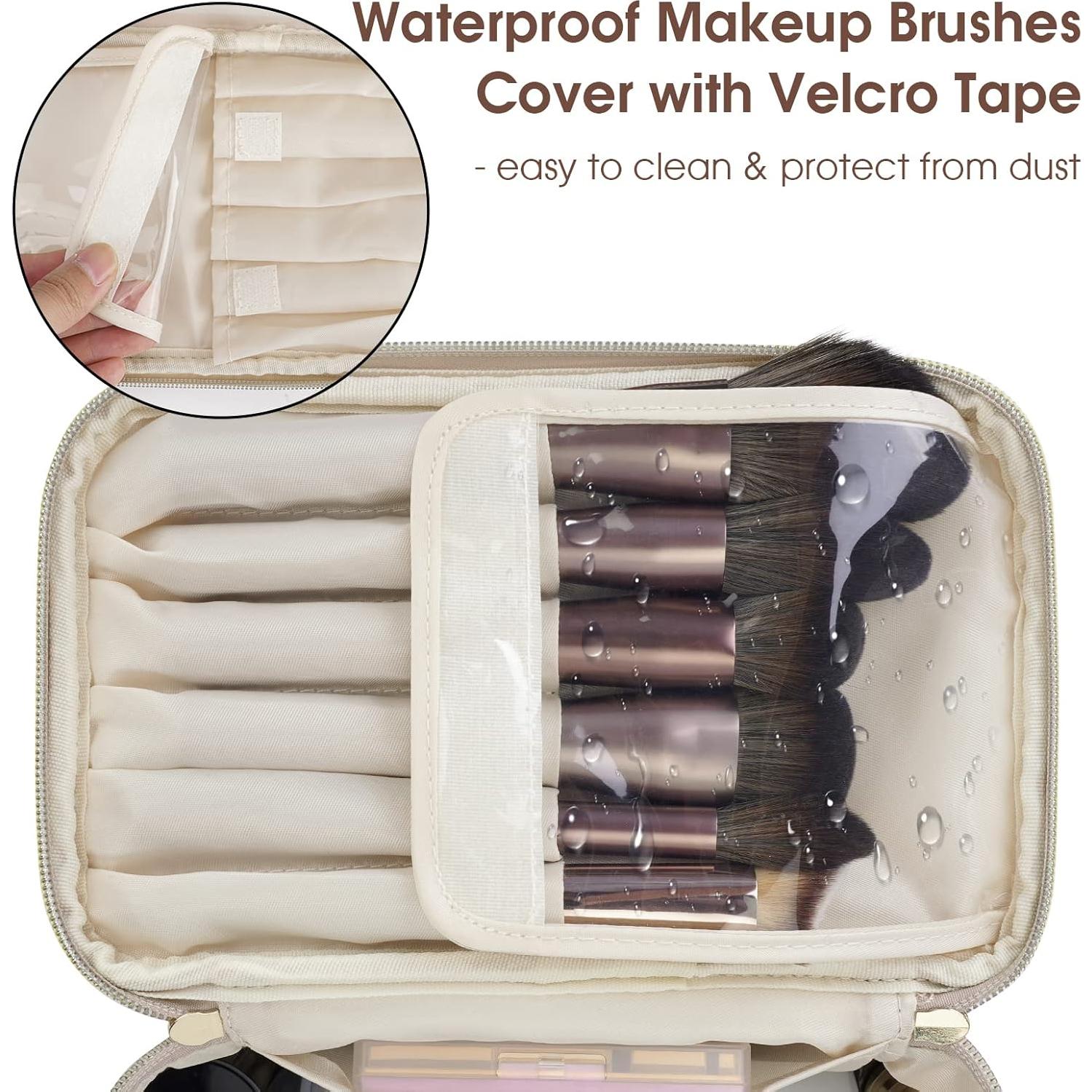 Bolsa de Maquillaje Wandering Nature Cuero Vegano Beige 23.9x14x14cm