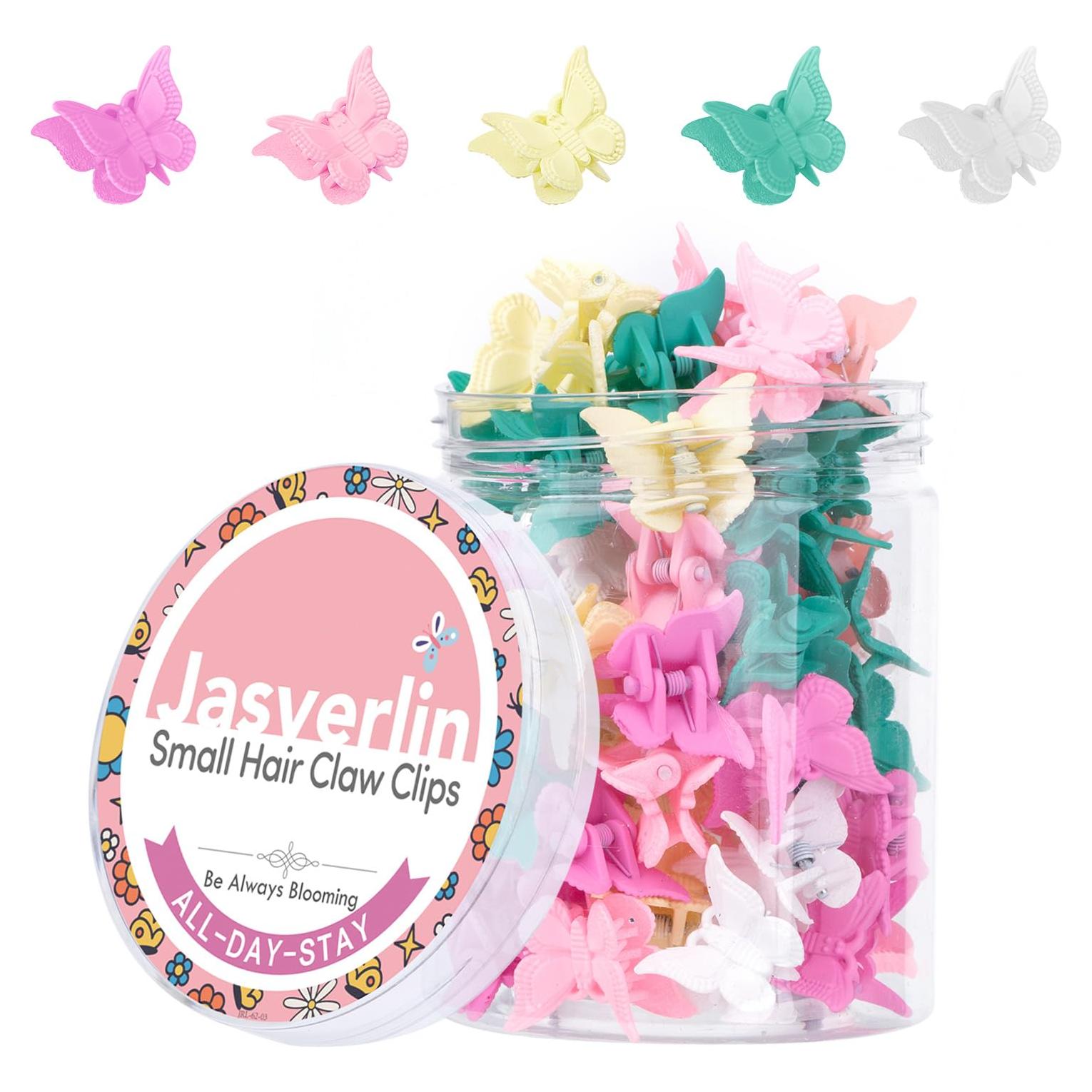 Pinzas para el cabello de mariposa JASVERLIN 50 pcs color bebé