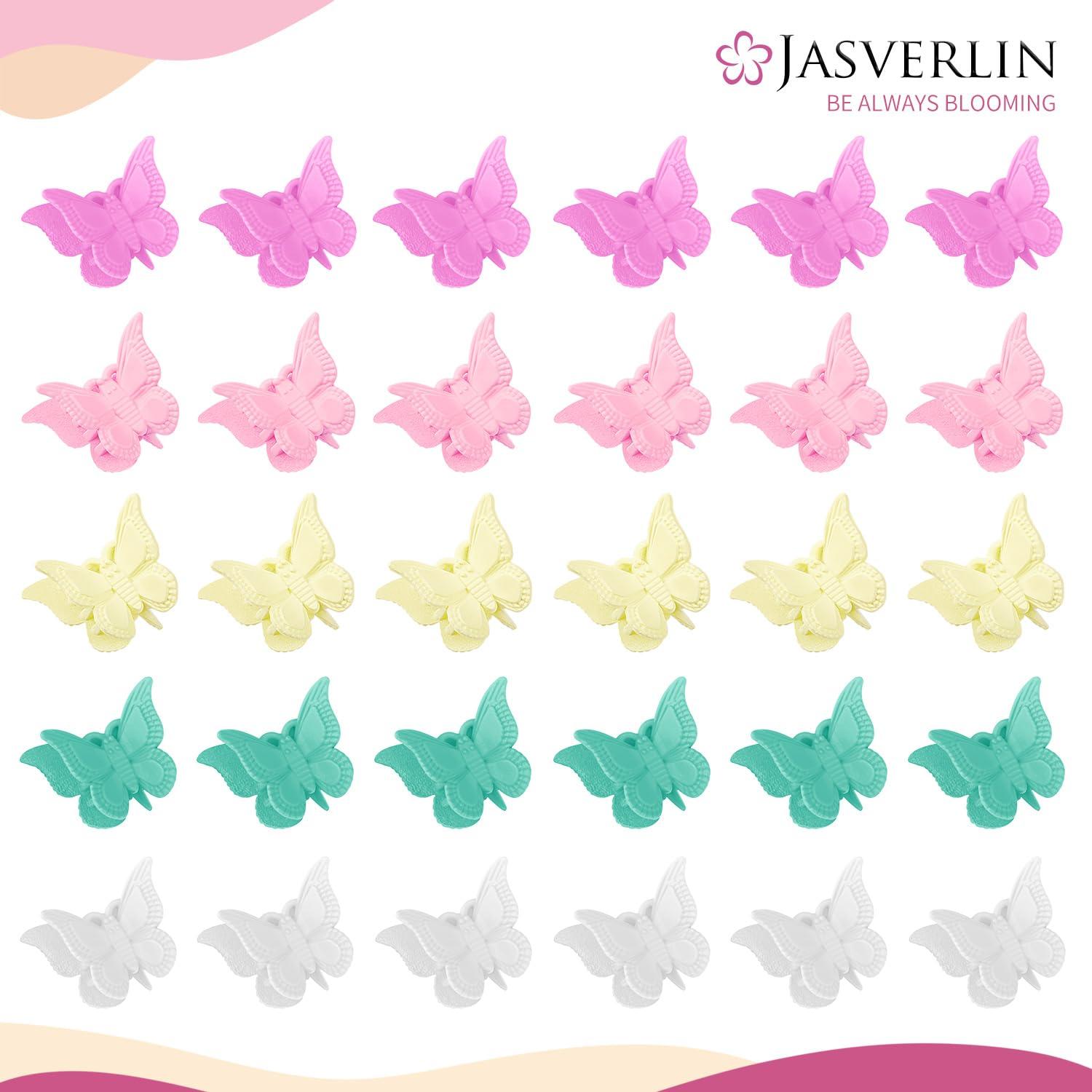 Pinzas para el cabello de mariposa JASVERLIN 50 pcs color bebé
