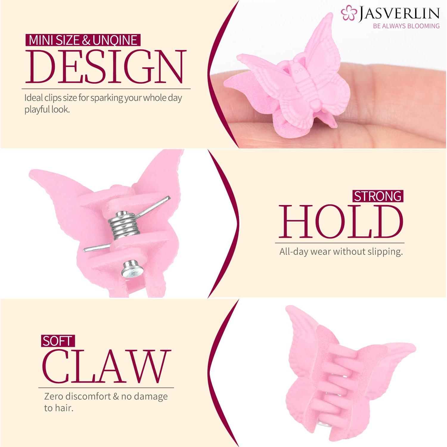 Pinzas para el cabello de mariposa JASVERLIN 50 pcs color bebé
