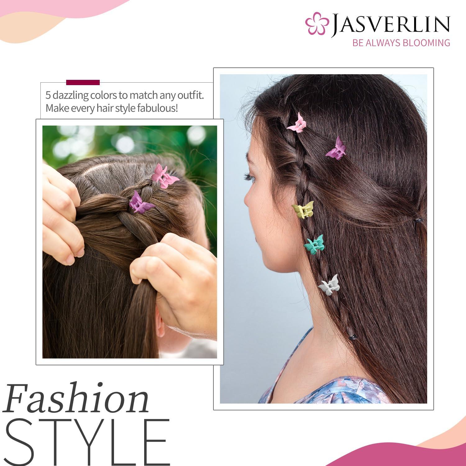 Pinzas para el cabello de mariposa JASVERLIN 50 pcs color bebé