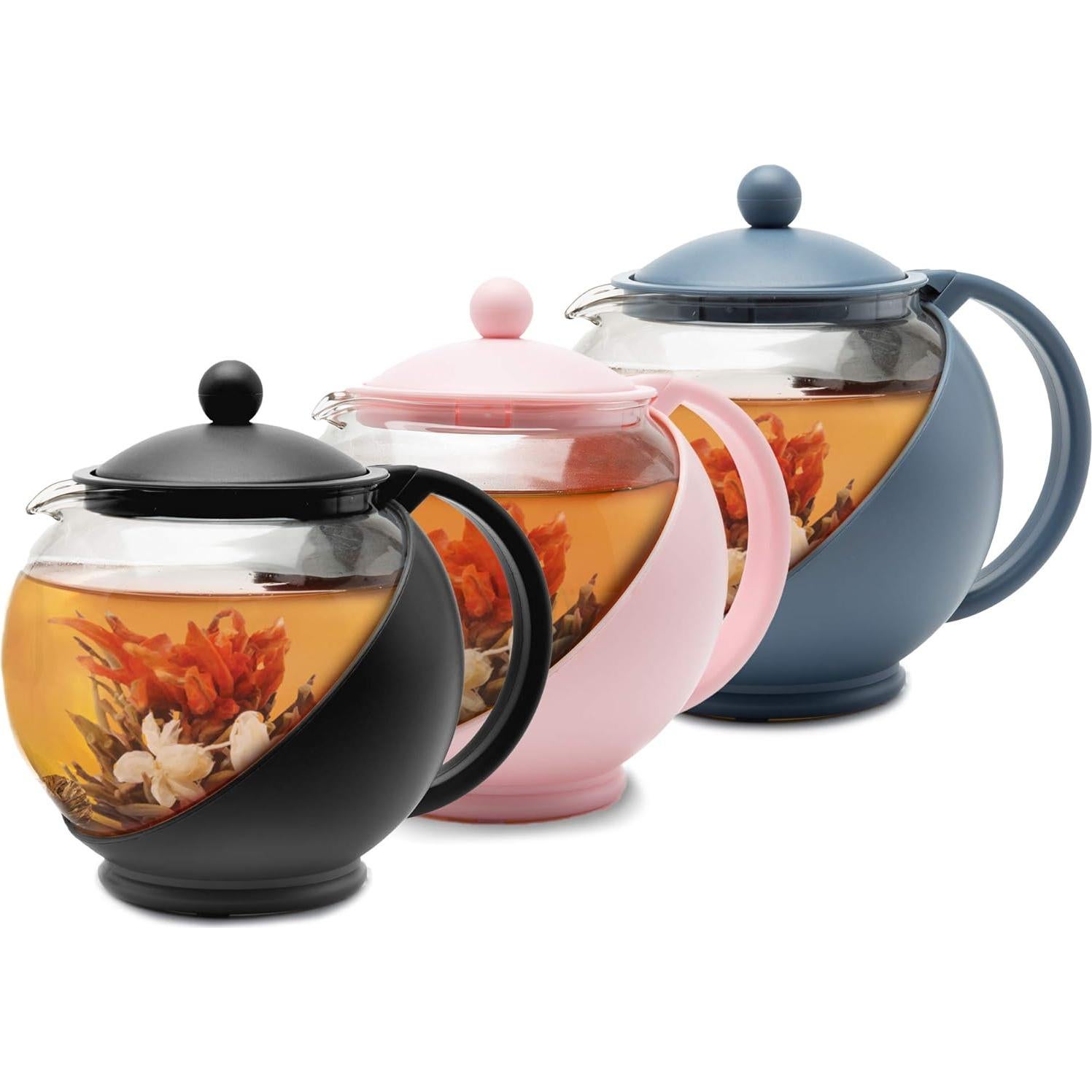 Tetera de Vidrio Primula Media Luna 1.18L con Infusor Acero