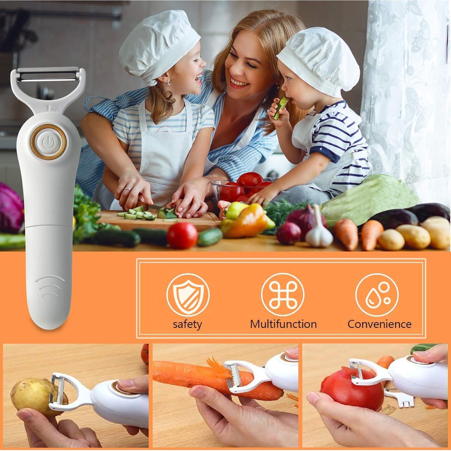 Pelador Eléctrico de Frutas y Verduras PANGPENG 3 Cuchillas