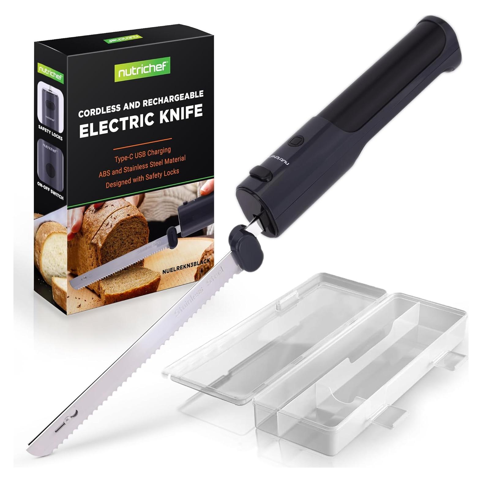 Cuchillo Eléctrico Inalámbrico NutriChef 20.3 cm Acero Inoxidable