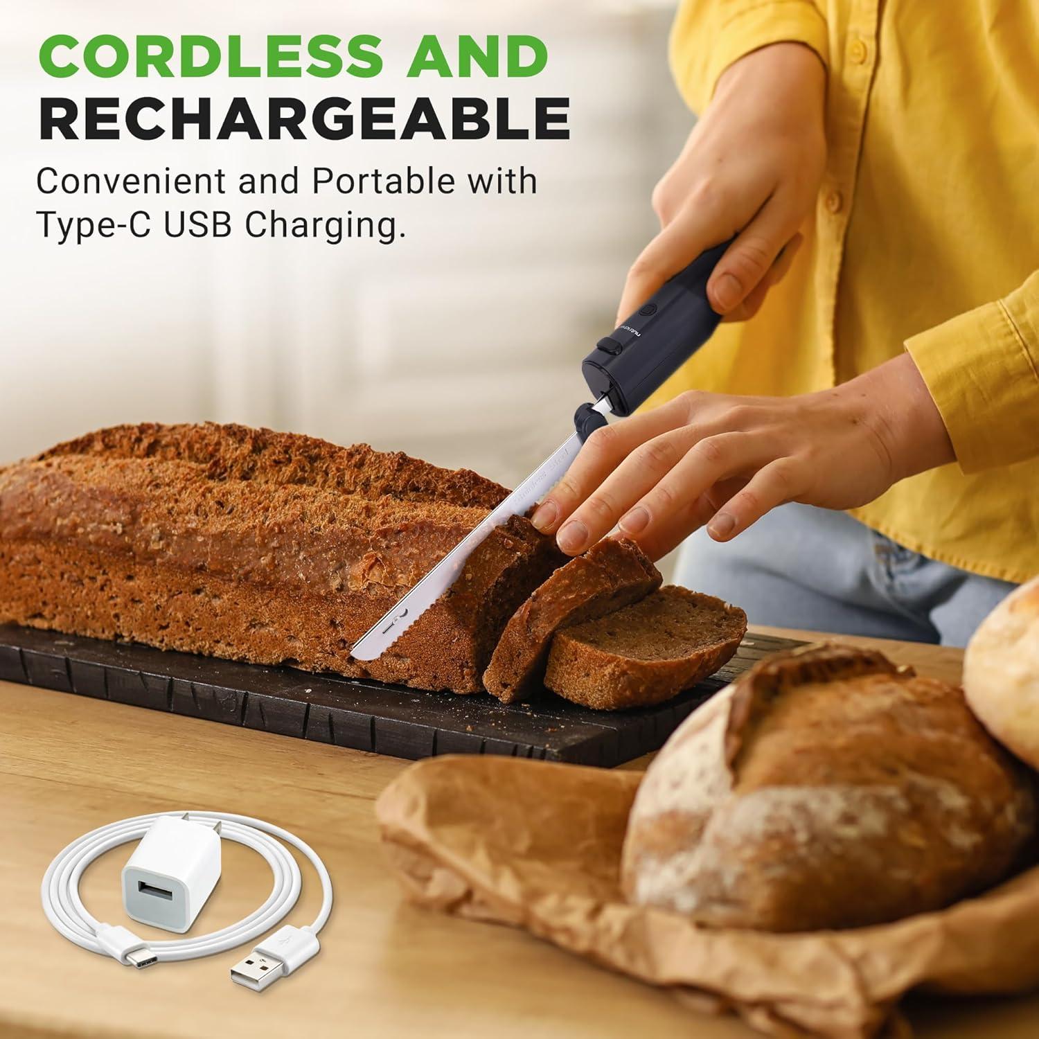 Cuchillo Eléctrico Inalámbrico NutriChef 20.3 cm Acero Inoxidable