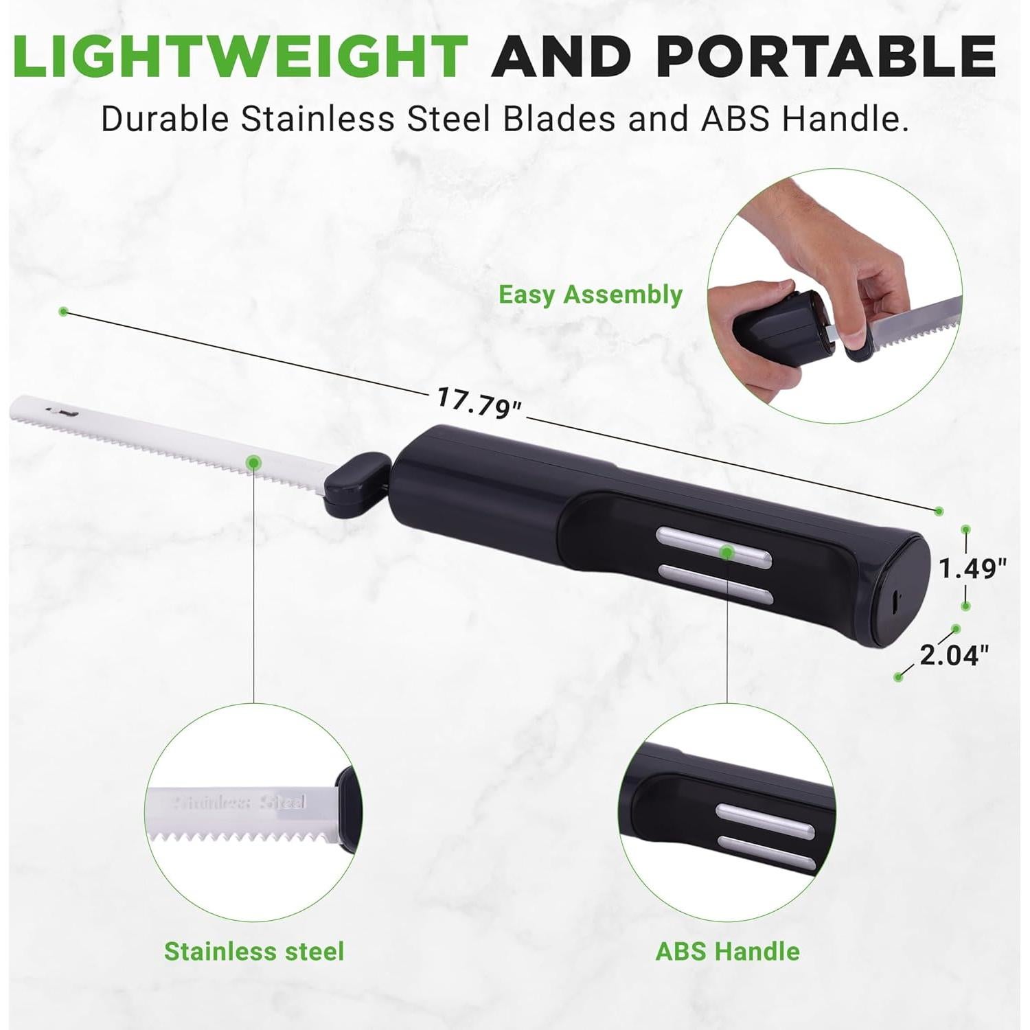 Cuchillo Eléctrico Inalámbrico NutriChef 20.3 cm Acero Inoxidable