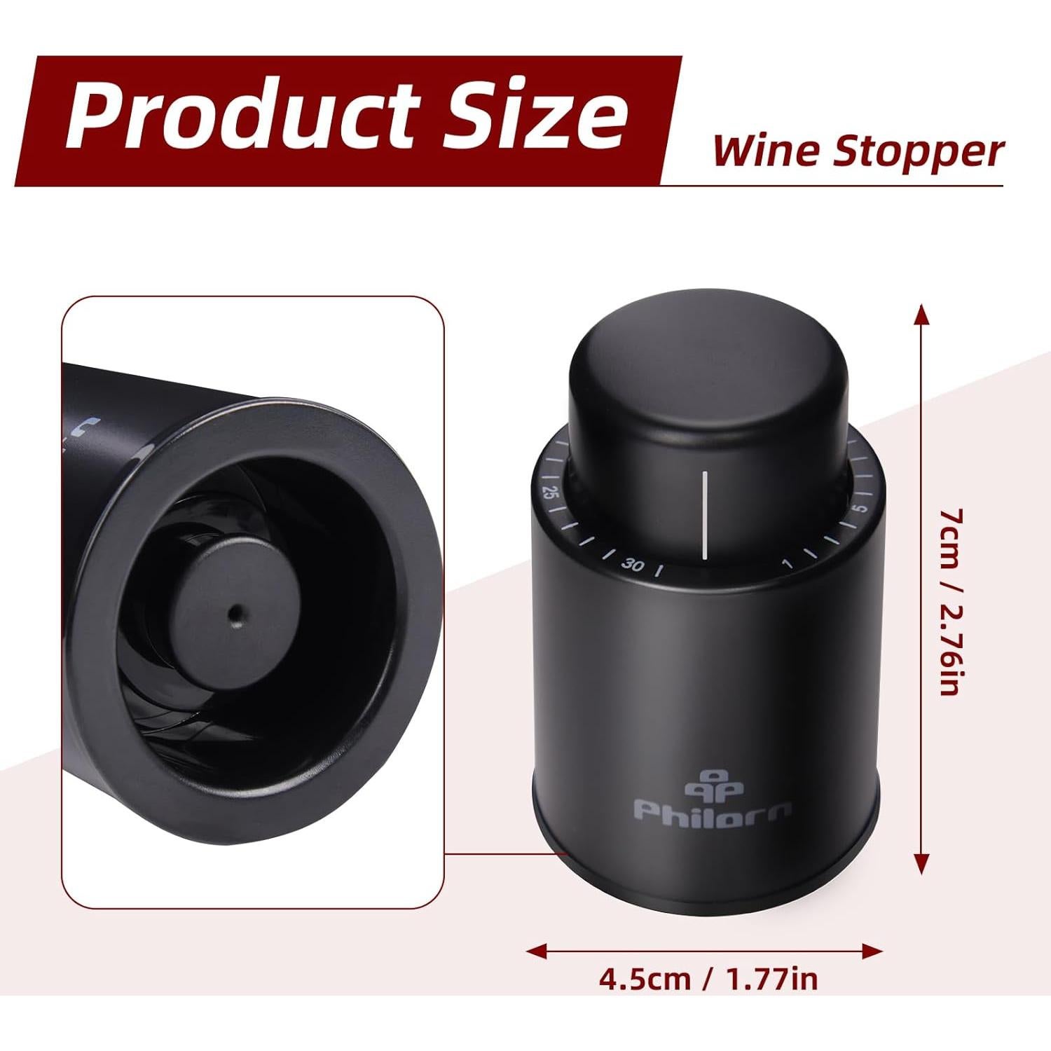 Pack de 2 Tapones de Vacío Philorn para Botellas de Vino