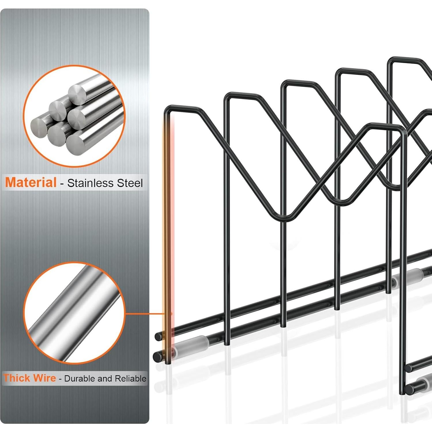 Organizador de Tapa de Olla HzTinT 3 Niveles Acero Inoxidable