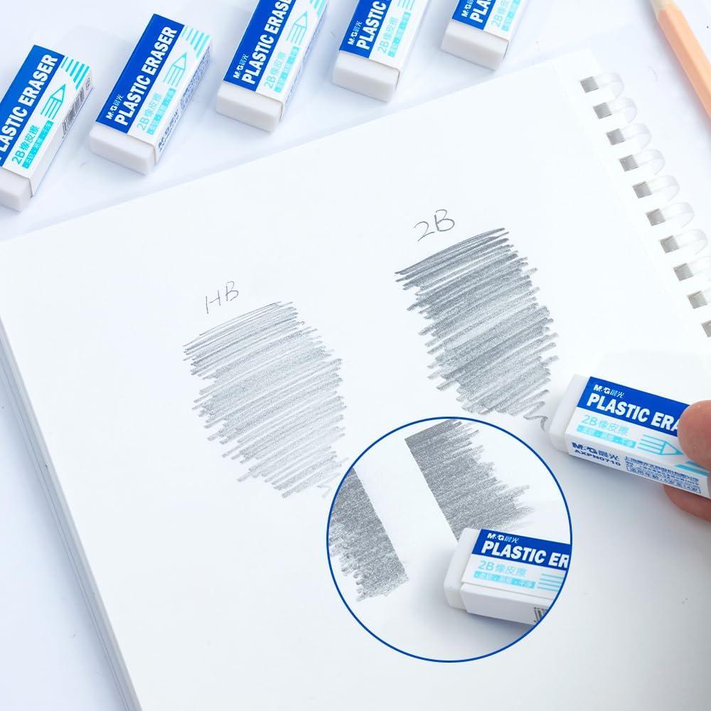 Paquete de 12 Borradores Blancos M&G 4.3x1.7cm para Oficina