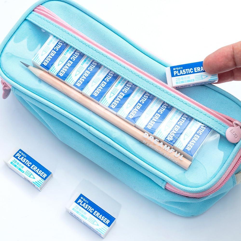 Paquete de 12 Borradores Blancos M&G 4.3x1.7cm para Oficina