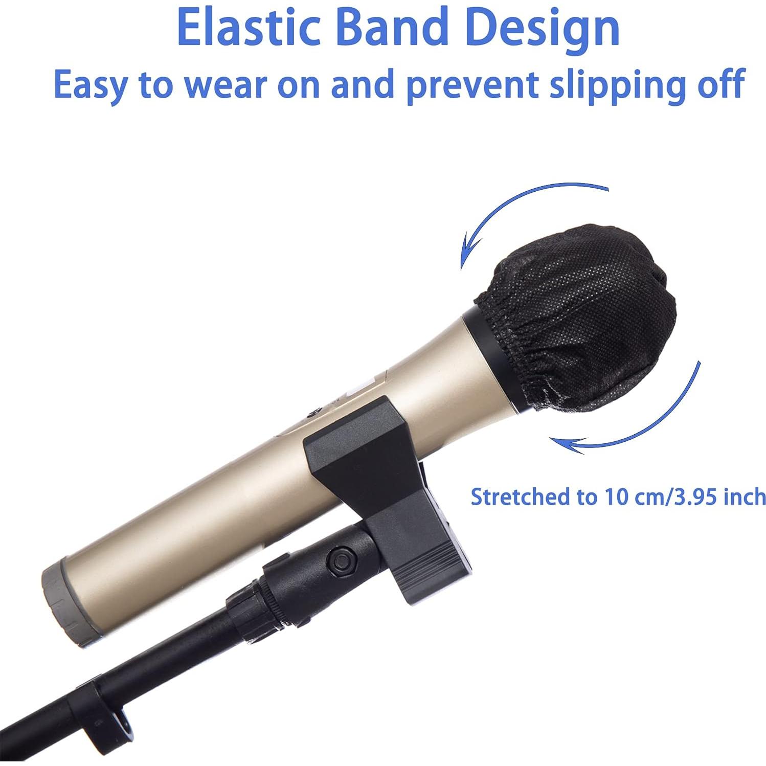 Cubierta de micrófono desechable 600 PCS Negro - Antipolución