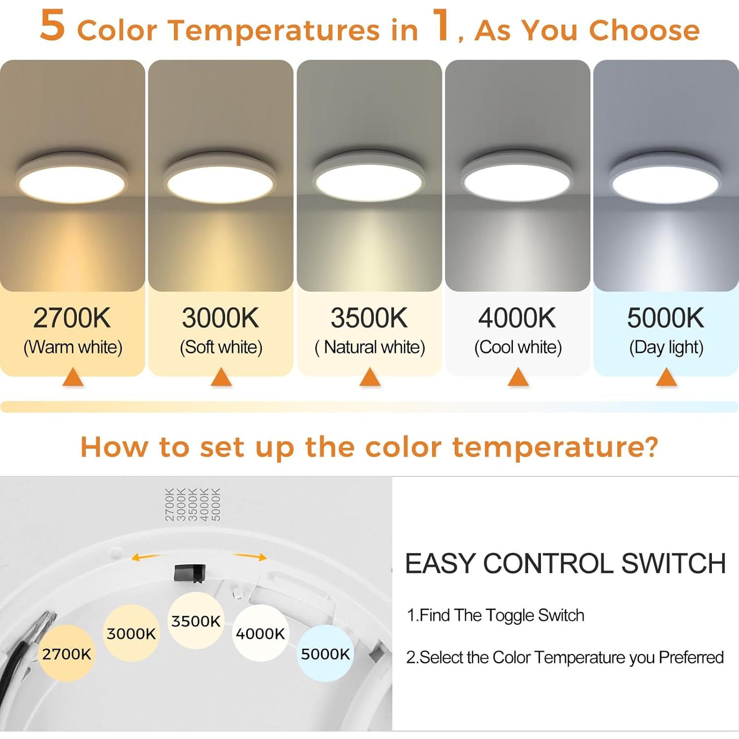 Lámpara de Techo LED Slochi 15W Luz Nocturna 3000K-6500K