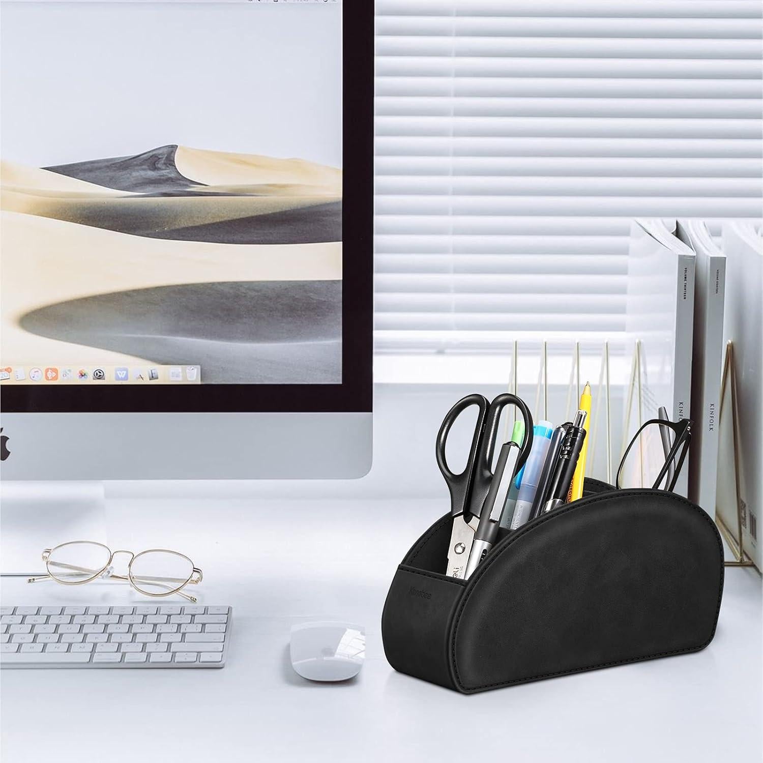 Soporte Organizador de Escritorio KENOBE 5 Compartimentos Negro