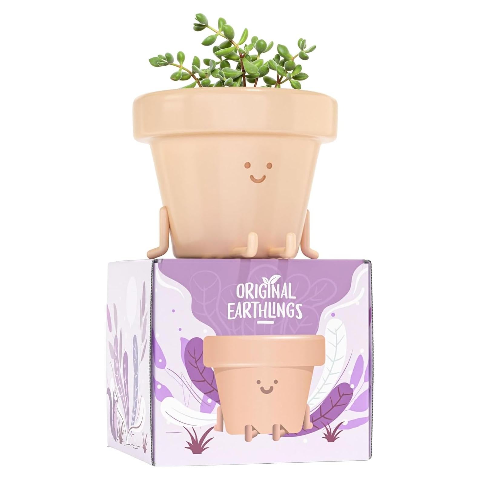 Maceta Original Earthlings 8.89 cm con Drenaje - Diseño Divertido