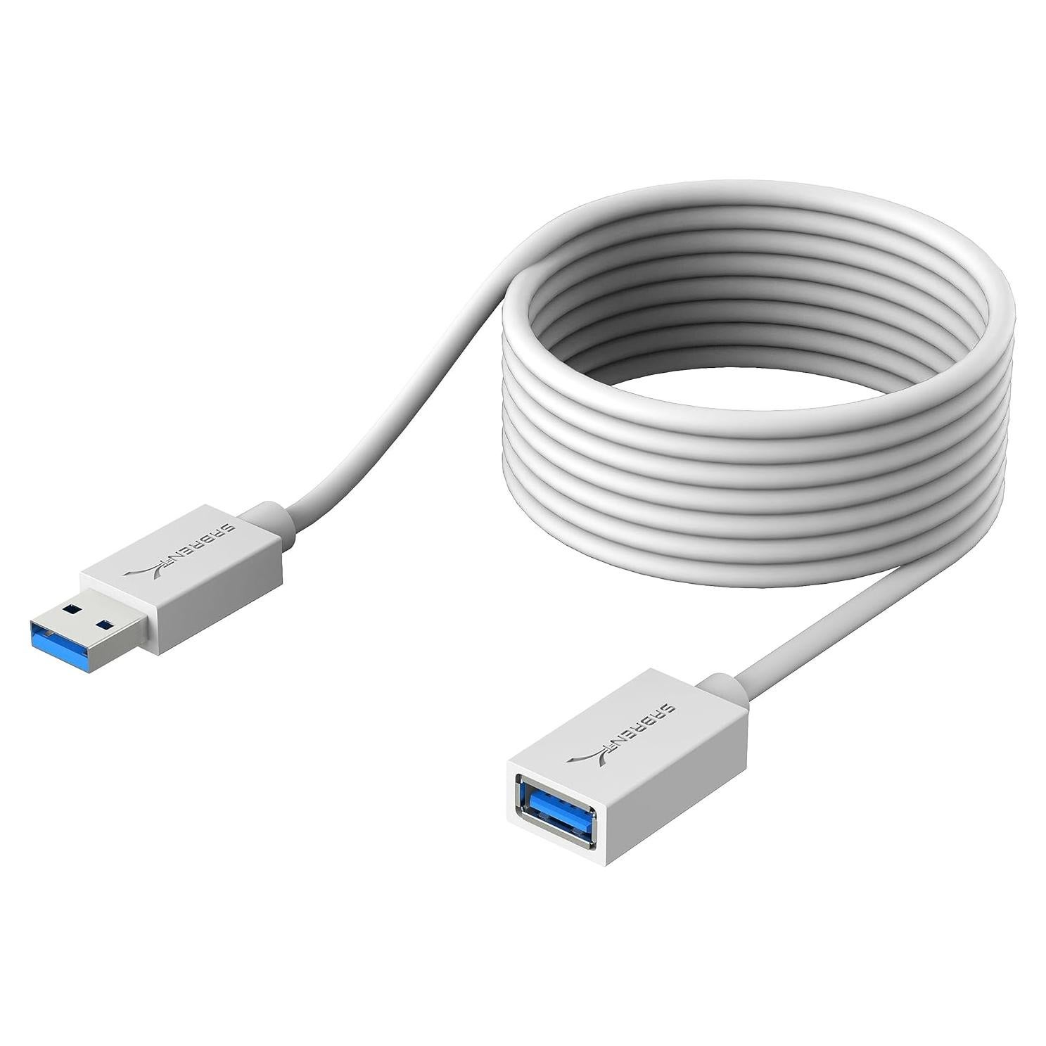 Cable de Extensión USB 3.0 Sabrent 3.05m A-Macho a A-Hembra Blanco