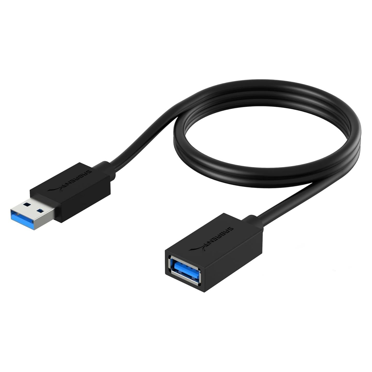 Cable de Extensión USB 3.0 Sabrent 0.91m A Macho a Hembra Negro