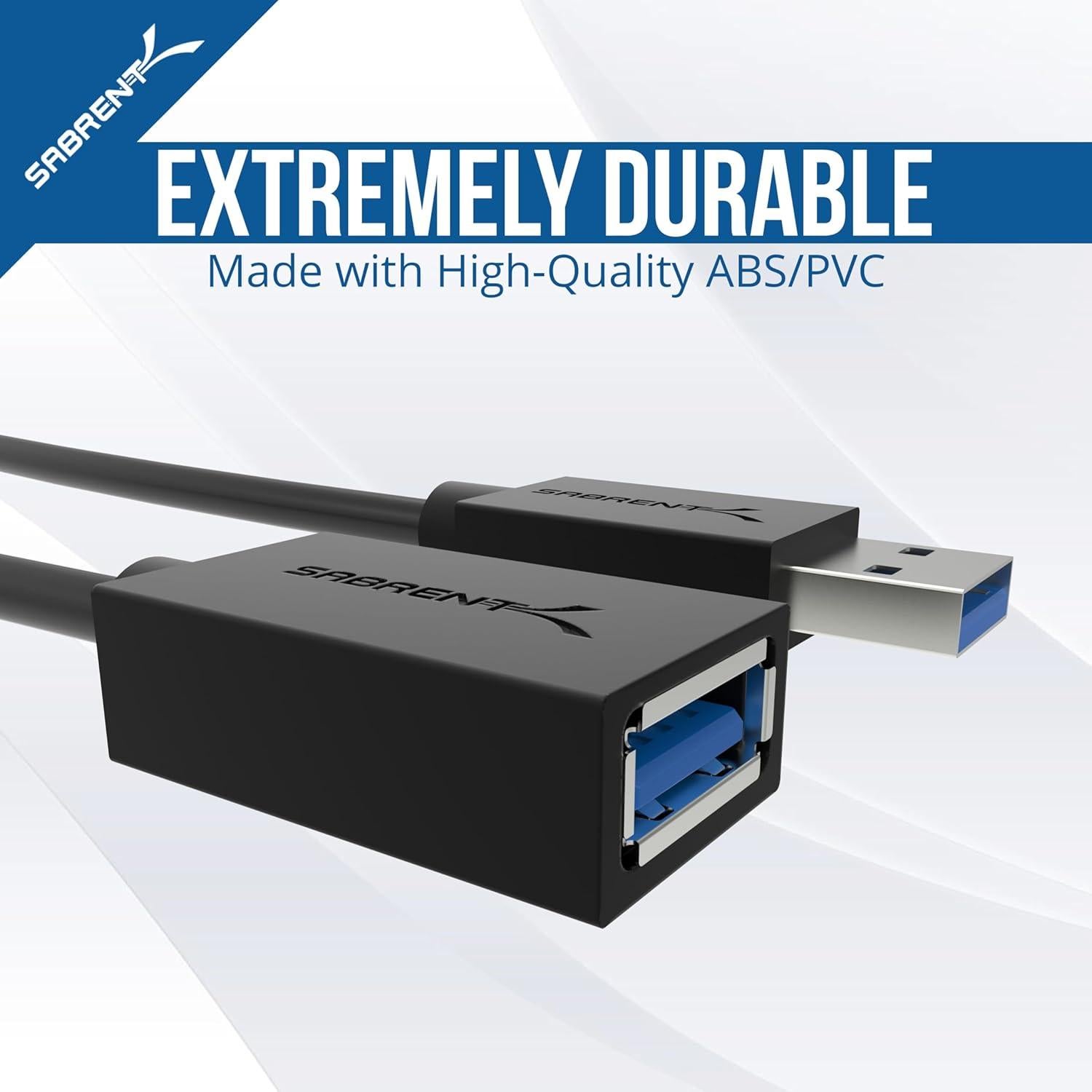 Cable de Extensión USB 3.0 Sabrent 0.91m A Macho a Hembra Negro