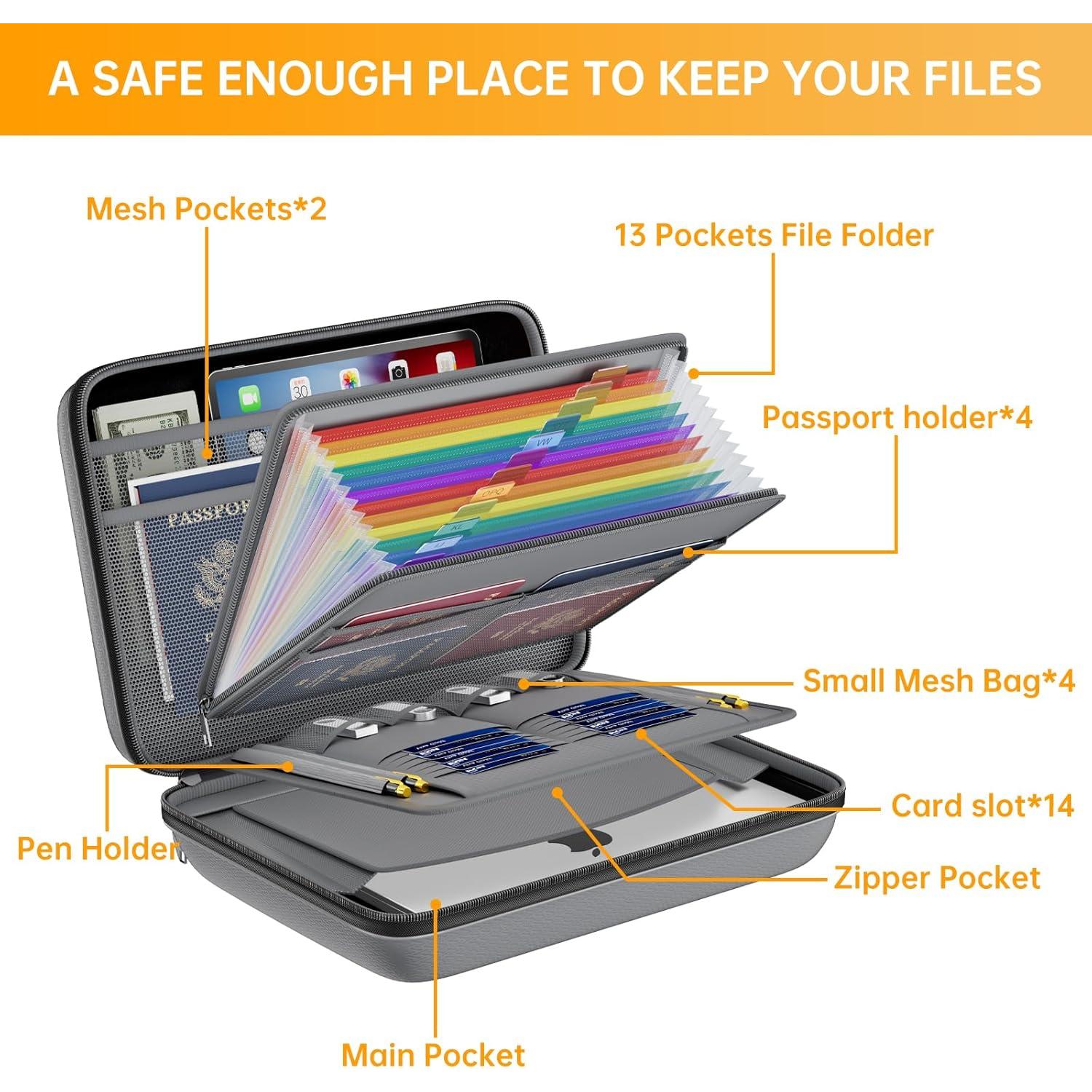 Organizador de Archivos a Prueba de Fuego DocSafe Gris 13 Bolsillos