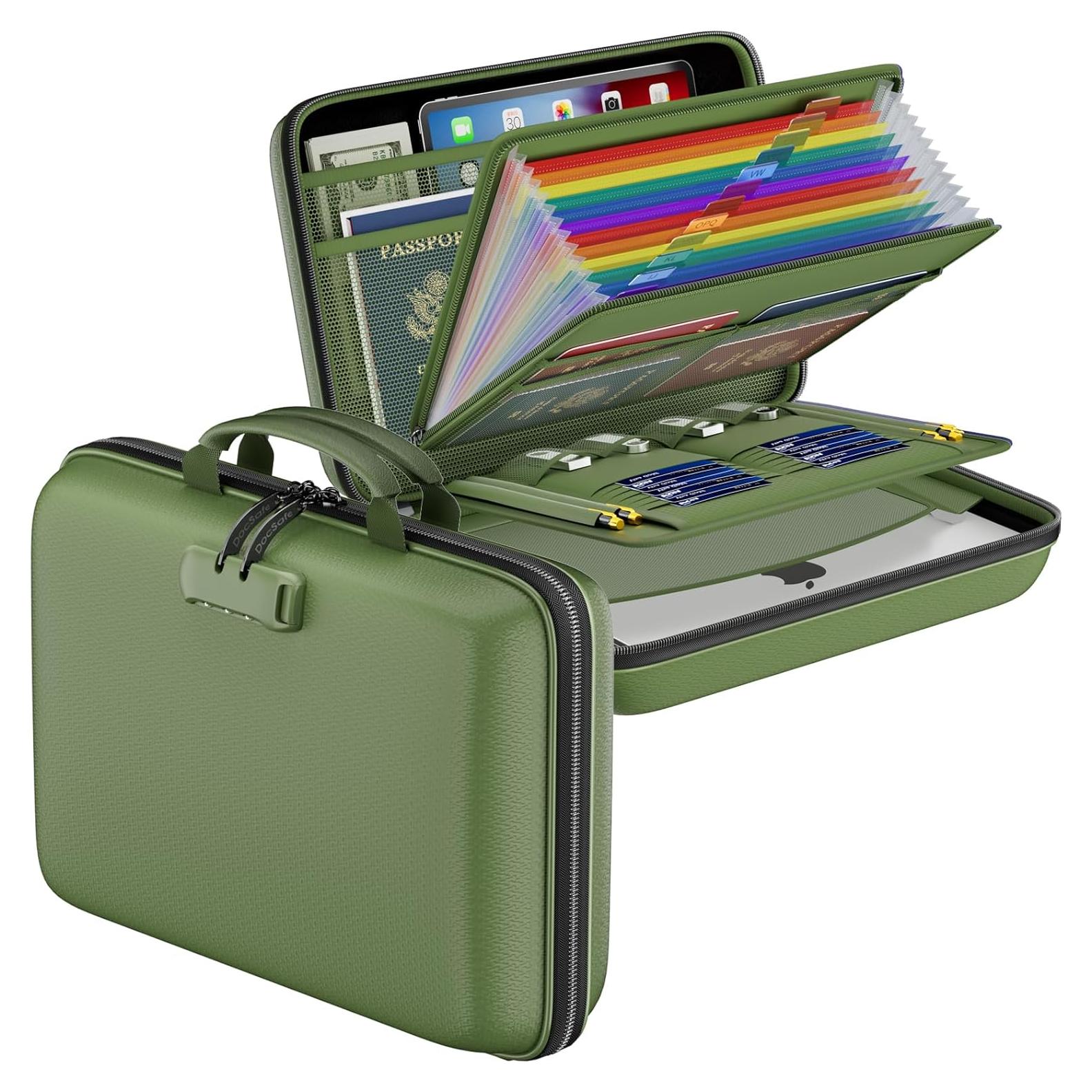 Organizador de Archivos a Prueba de Fuego DocSafe Verde 13 Bolsillos