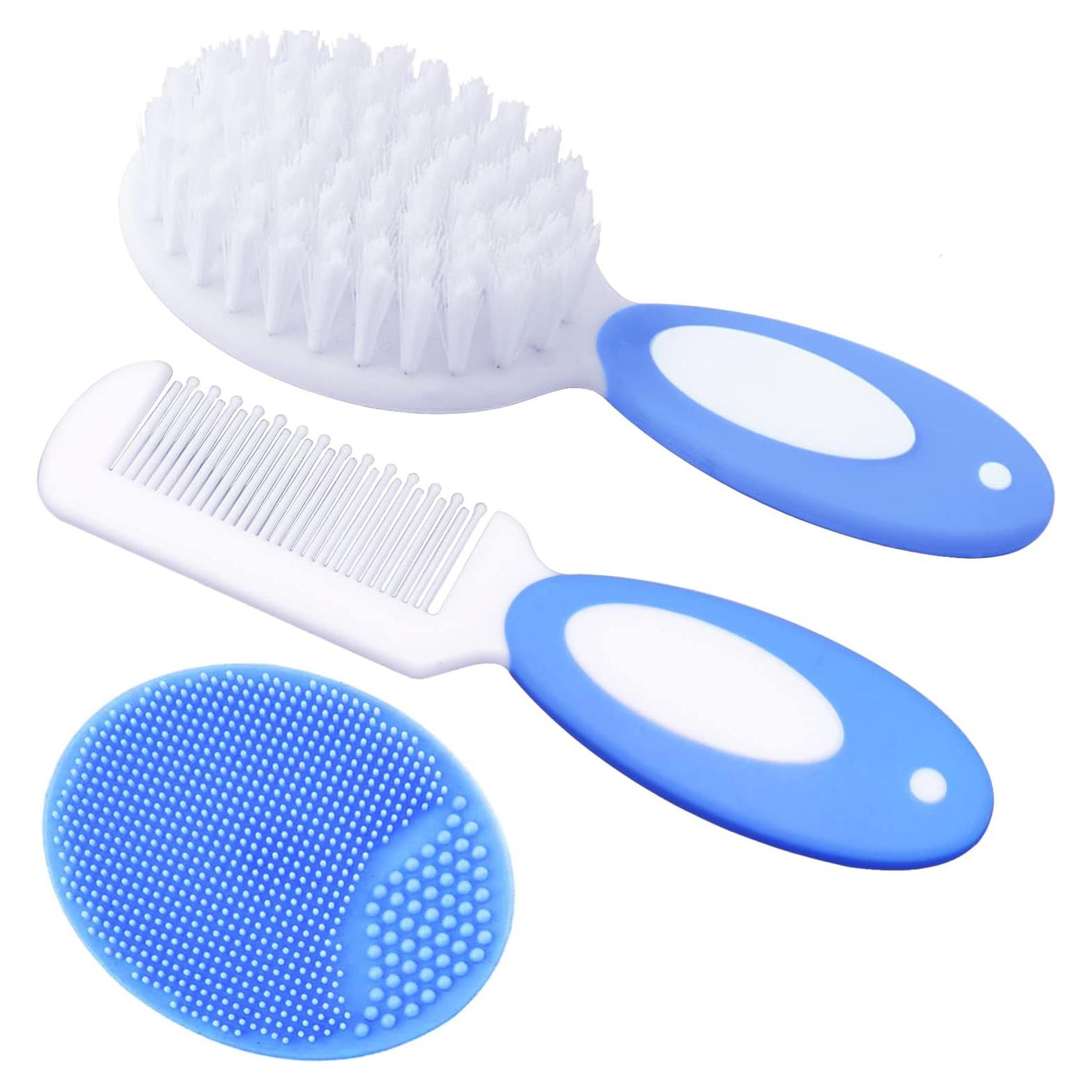 Set de Cepillo y Peine para Bebé MR LION - Azul, Suave y Seguro