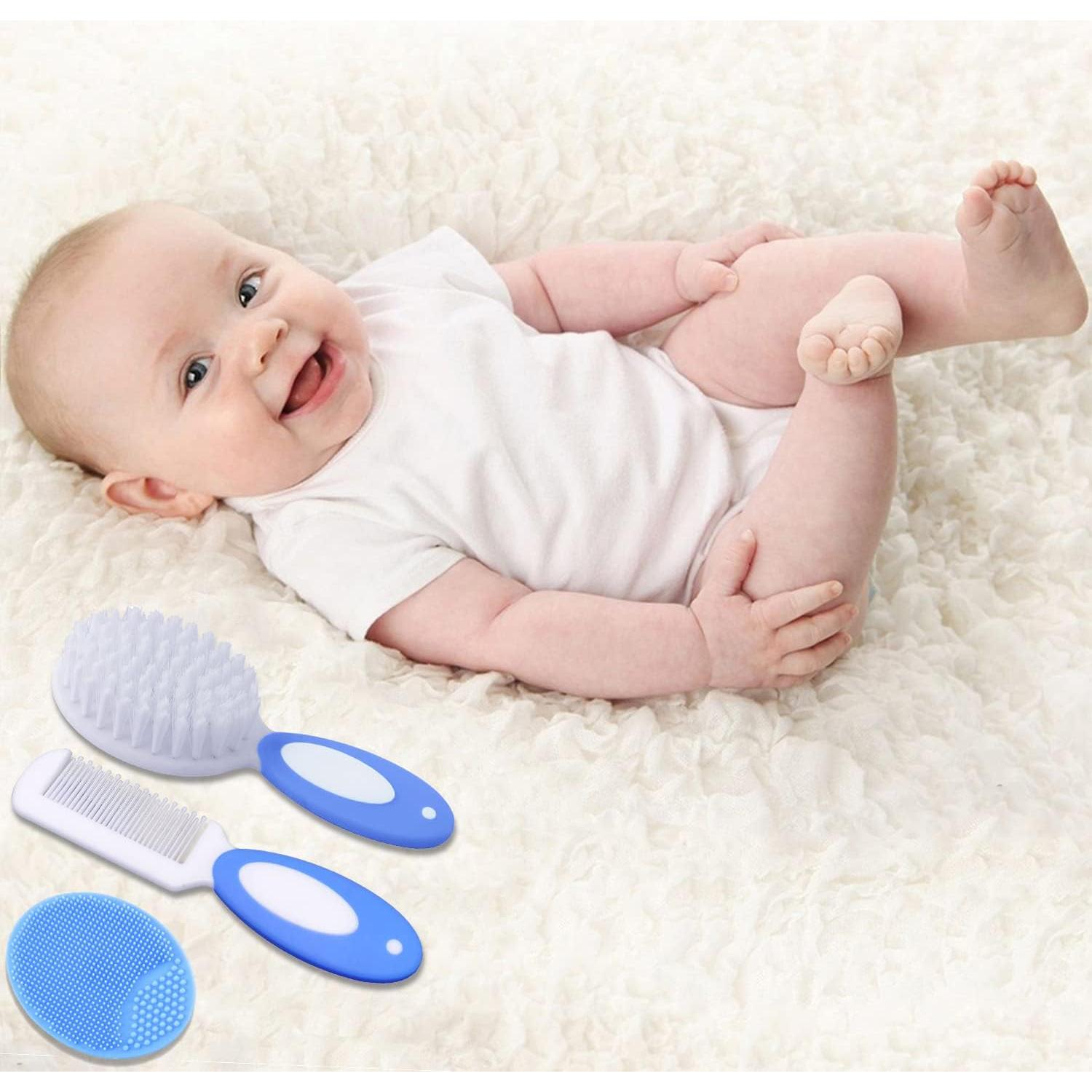 Set de Cepillo y Peine para Bebé MR LION - Azul, Suave y Seguro