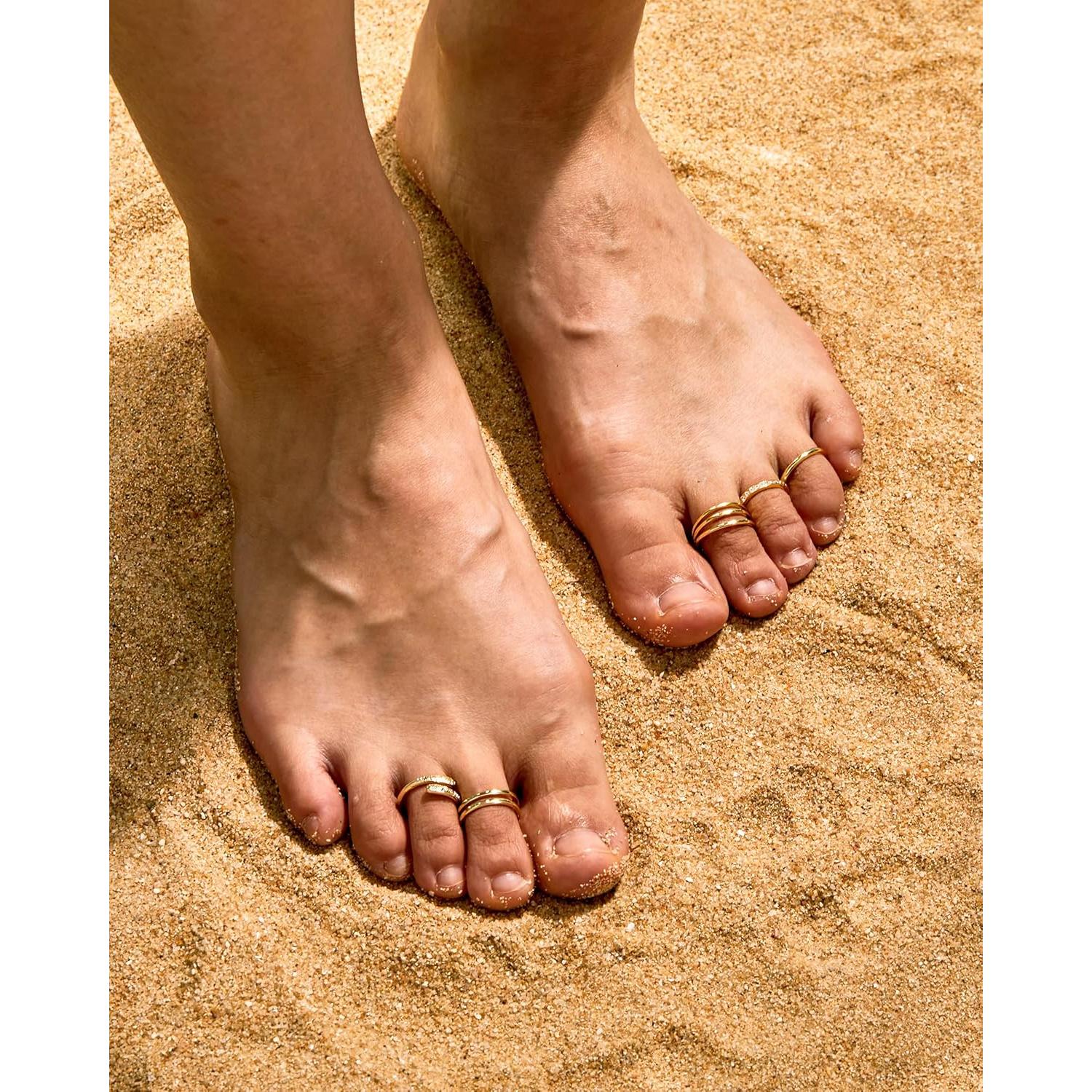 Anillos de Dedo Ajustables Besteel Oro 14K 9 Piezas CZ Mujeres