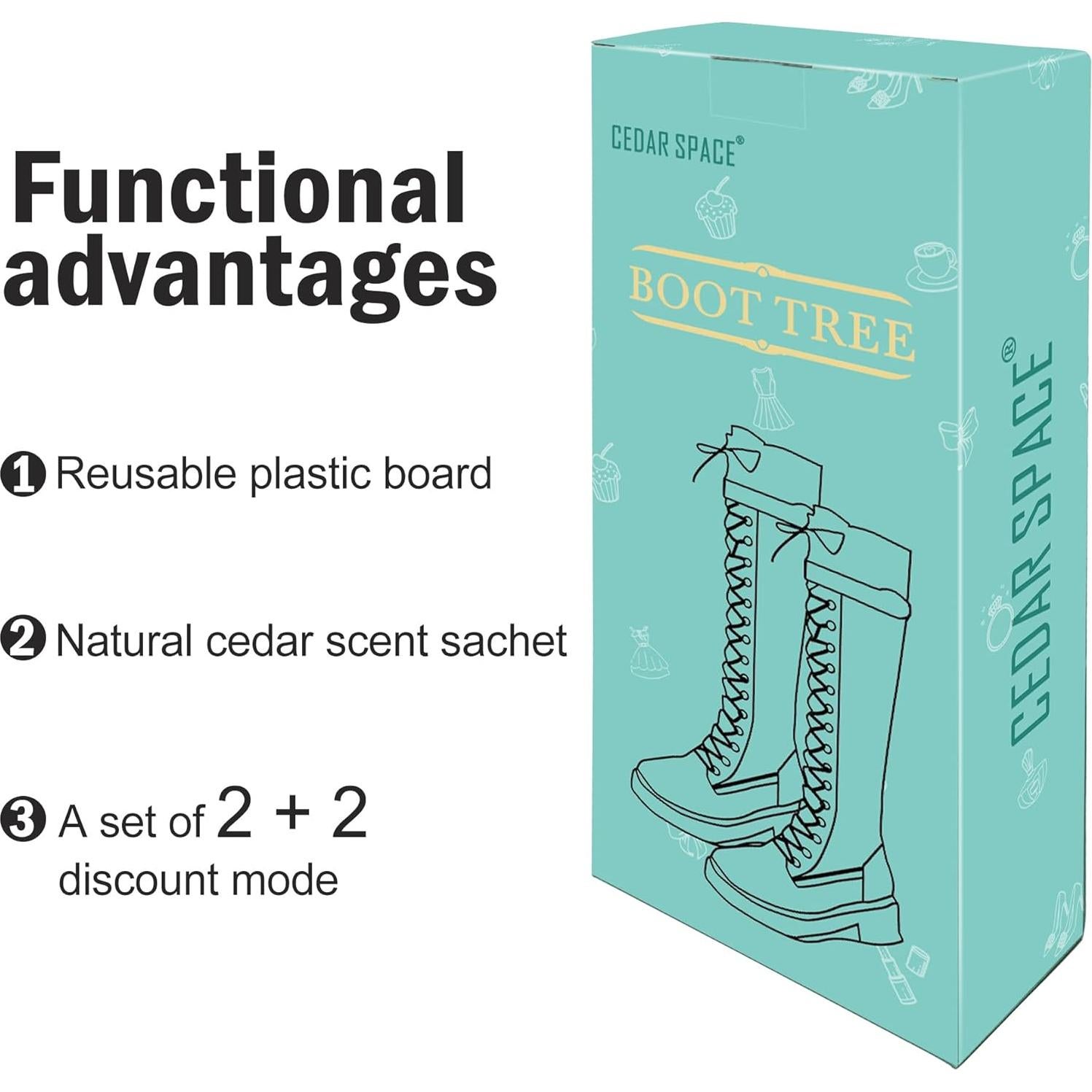Árboles para Botas Altas Mujeres Cedro 1 Par Soporte y Ambientador